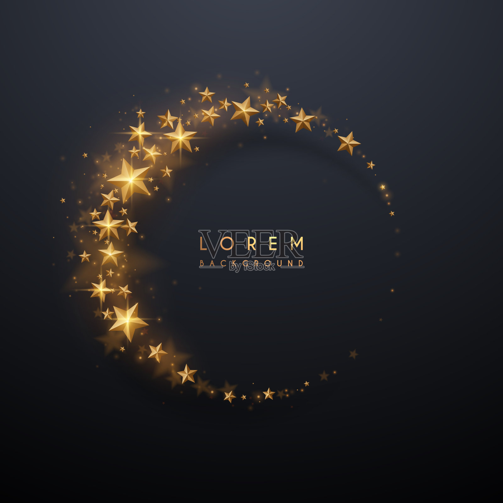 圆星框架与辉光效果插画图片素材