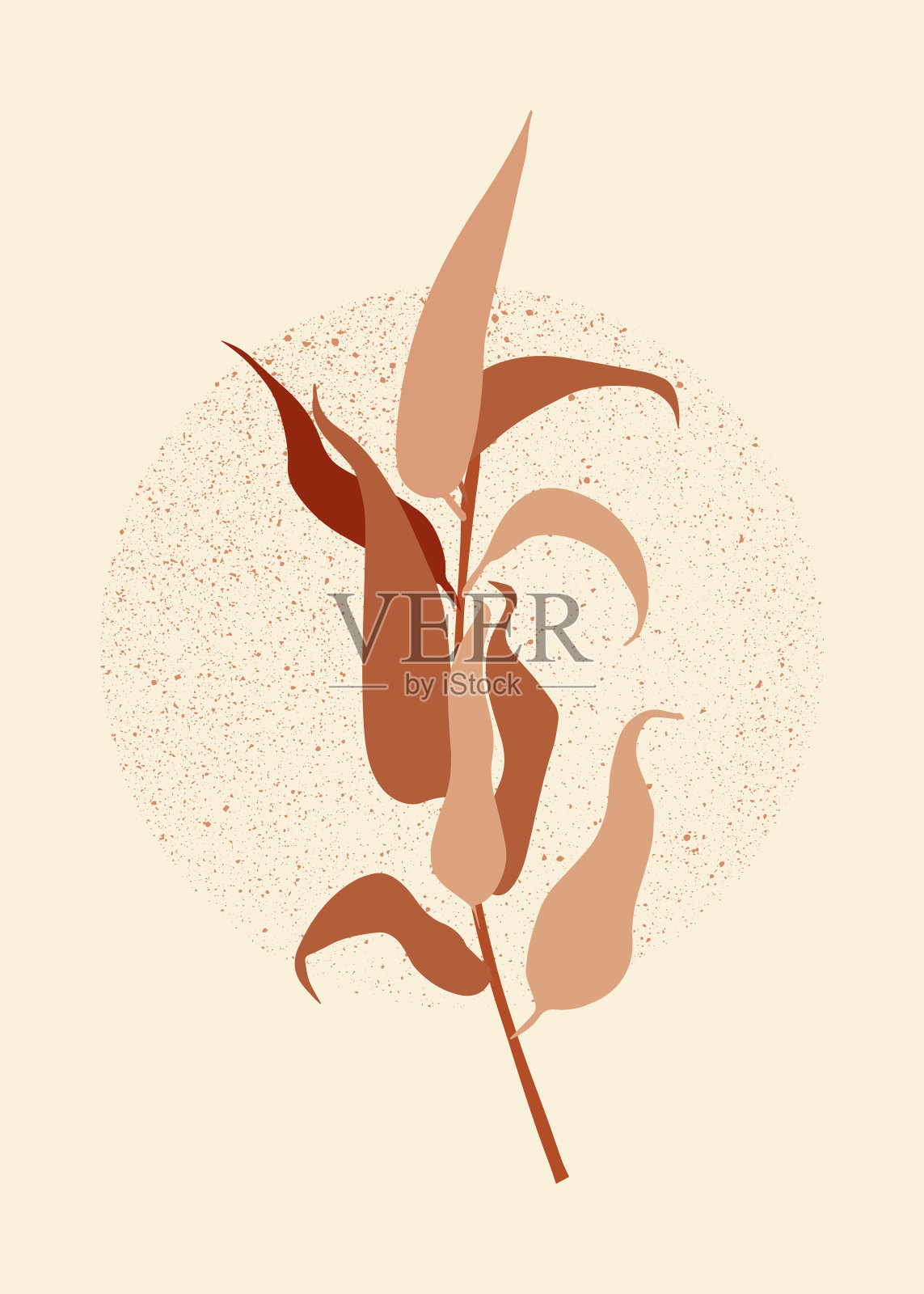 植物墙艺术矢量海报。抽象的设计。矢量插图。插画图片素材