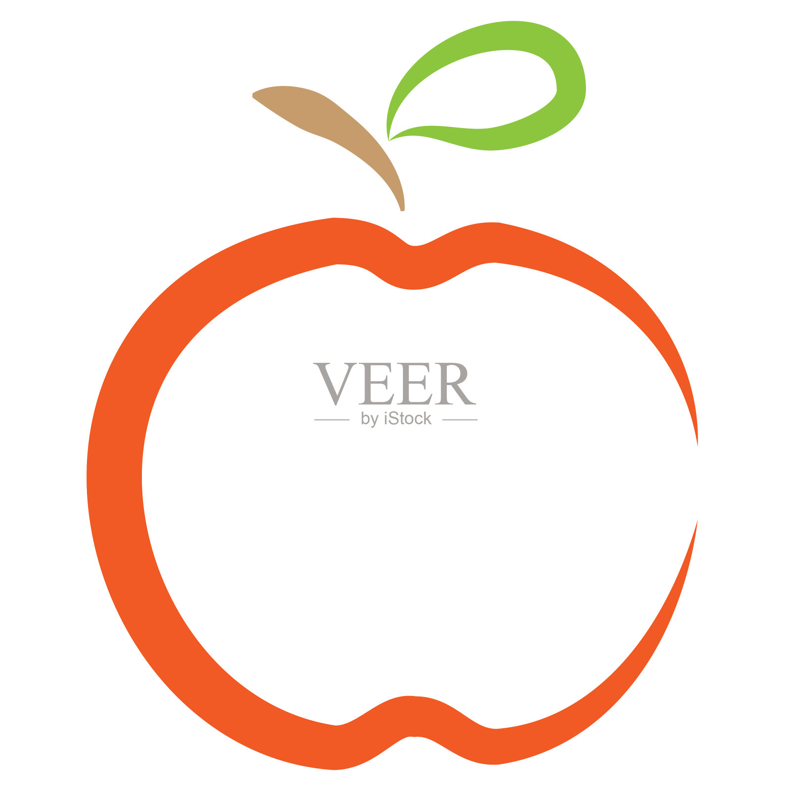 红苹果，苹果的标志，枝叶分离插画图片素材