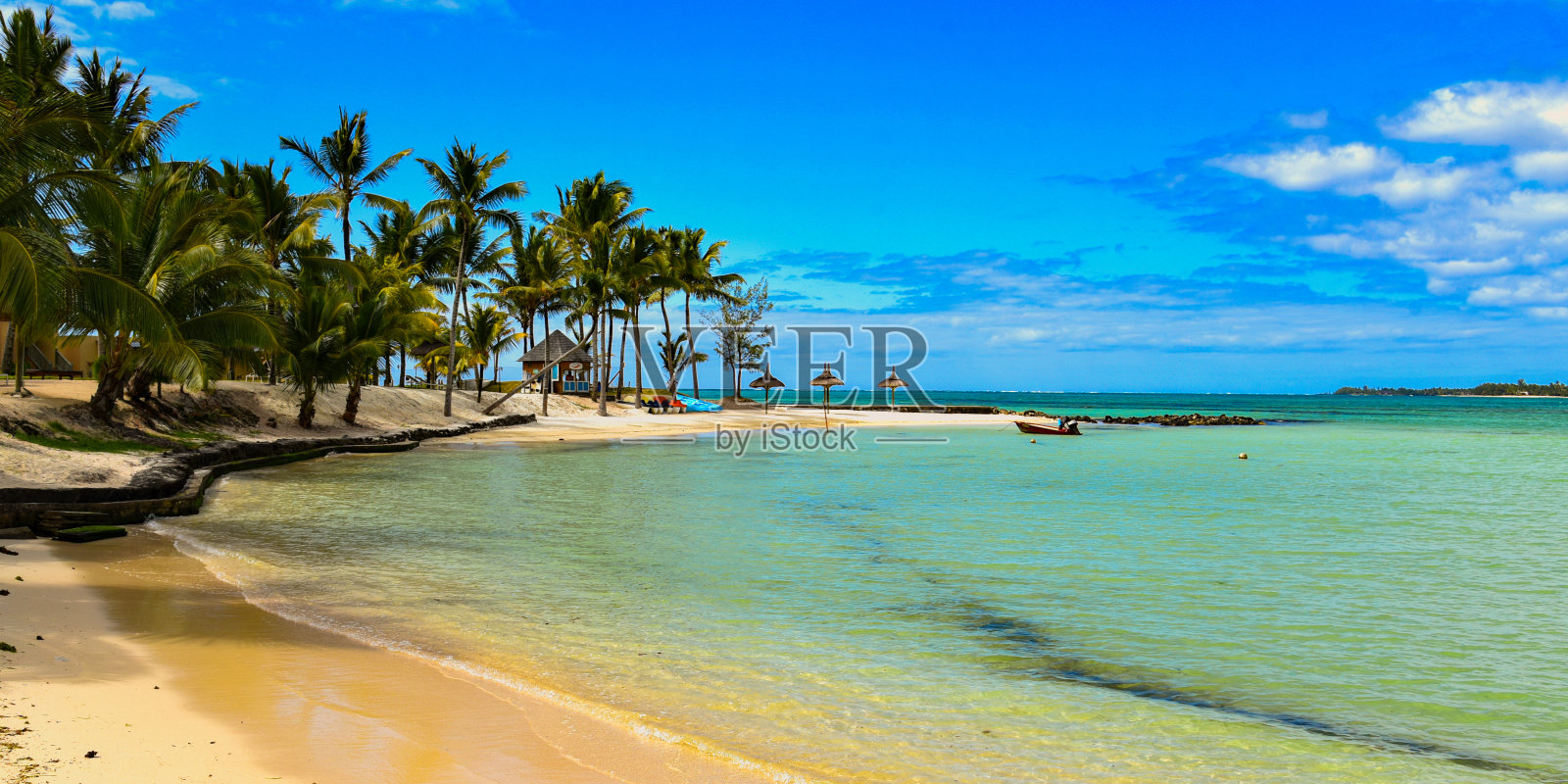 毛里求斯岛上的天堂海滩照片摄影图片