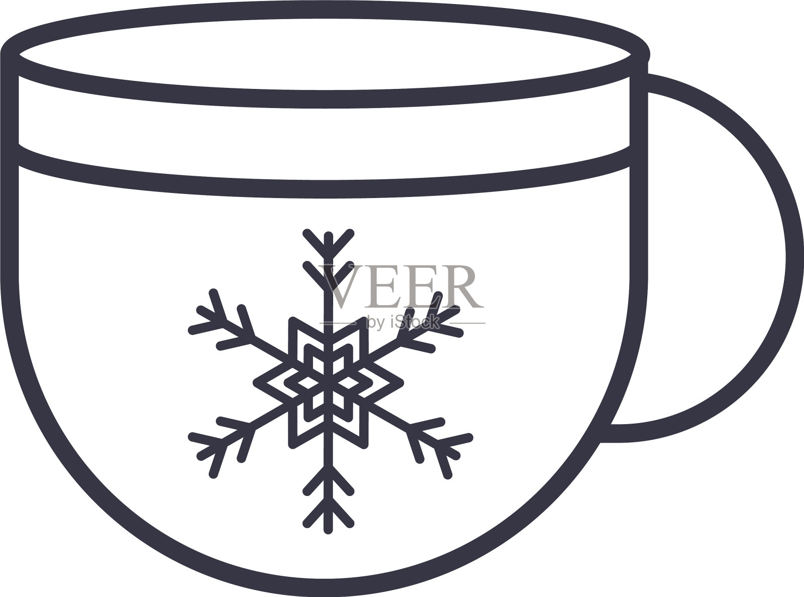 圣诞快乐，咖啡杯里有雪花设计元素图片