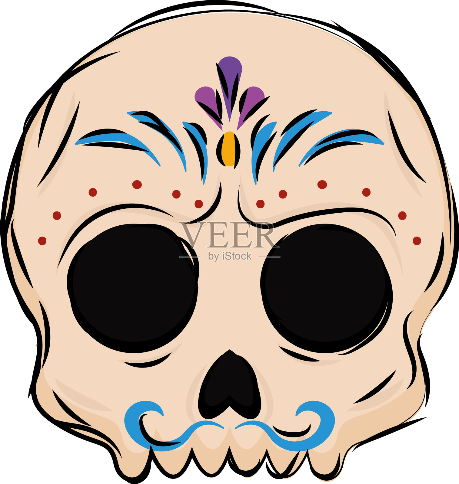 墨西哥传统的头骨插画图片素材