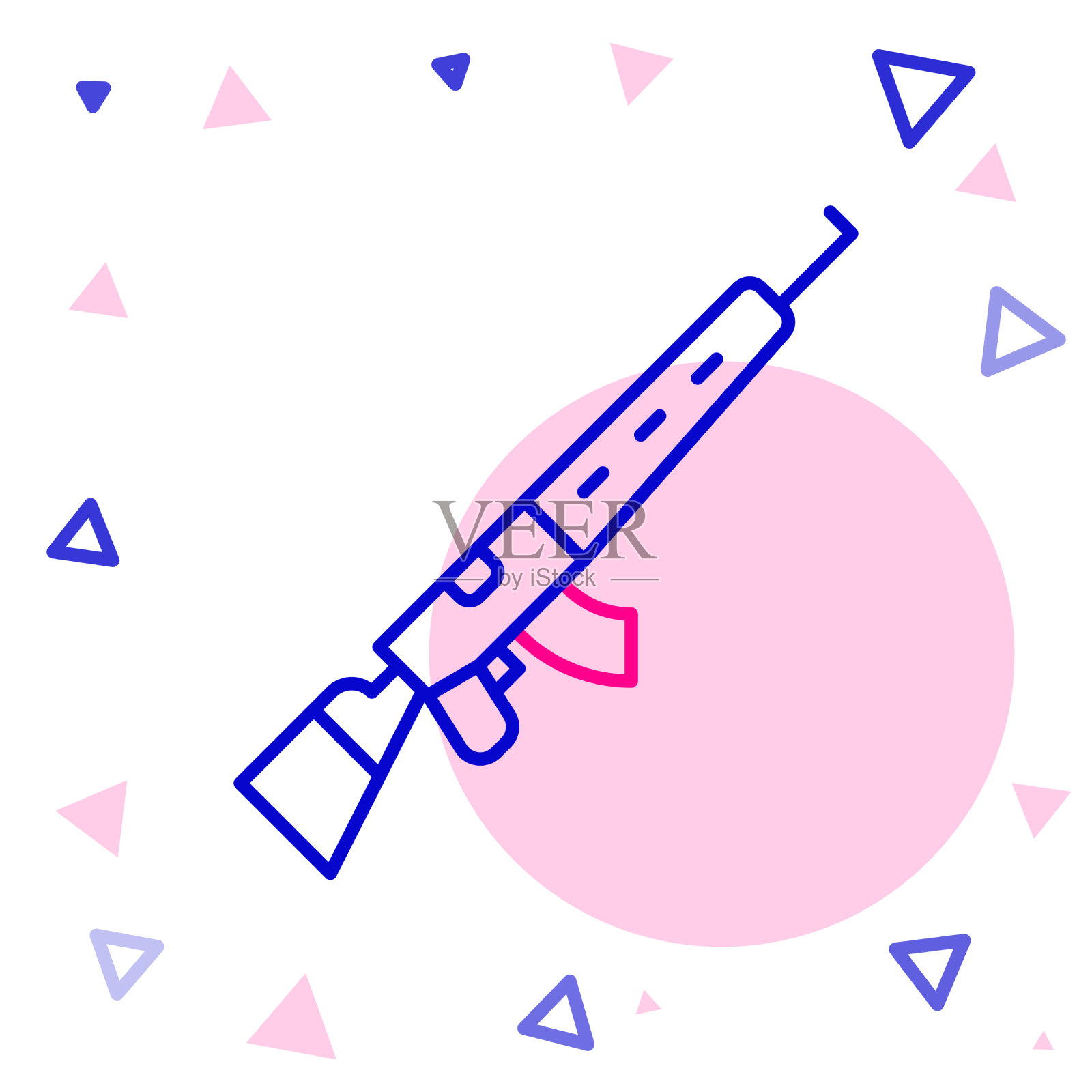 将狙击步枪与瞄准镜图标隔离插画图片素材