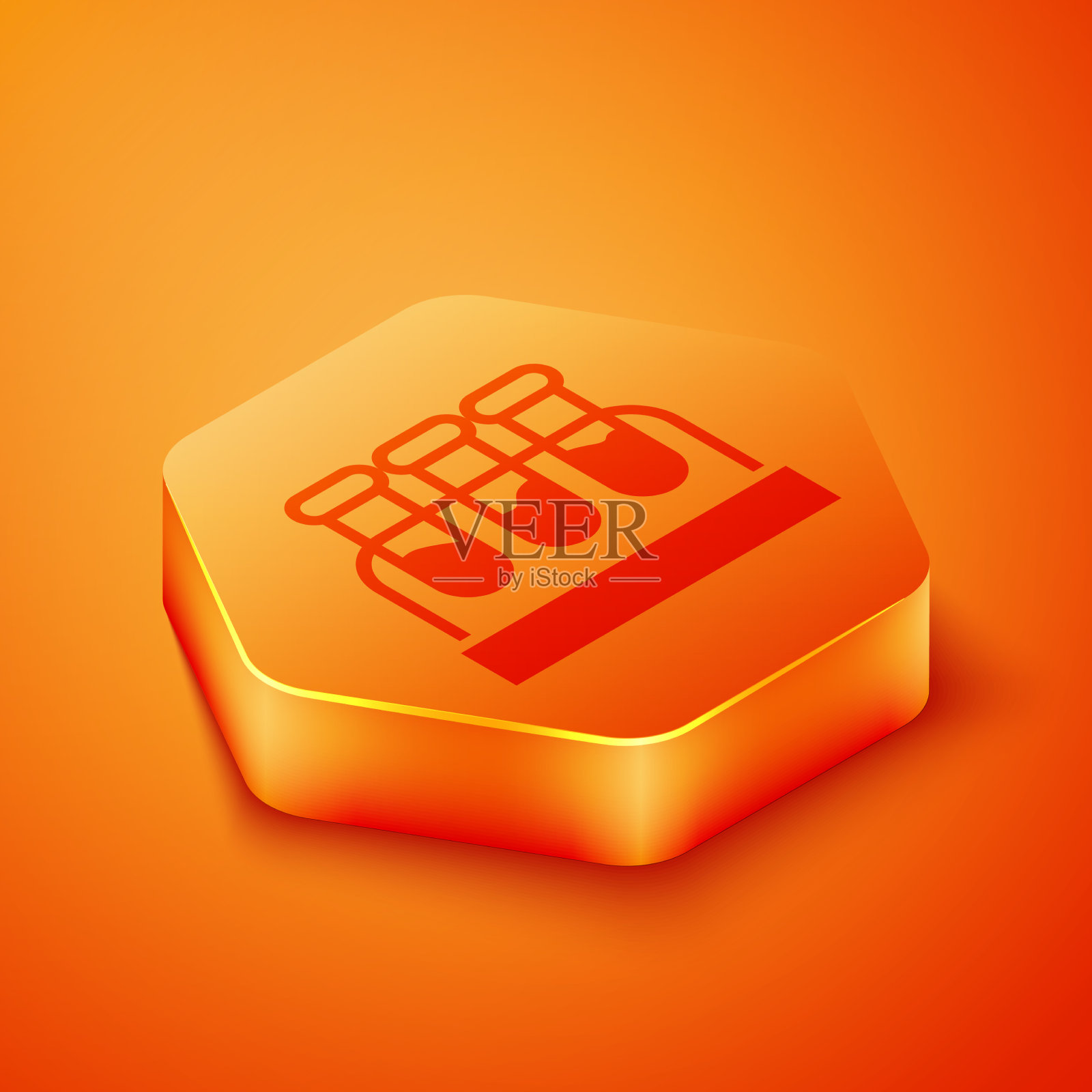 带有血标的等距试管或烧瓶图标素材