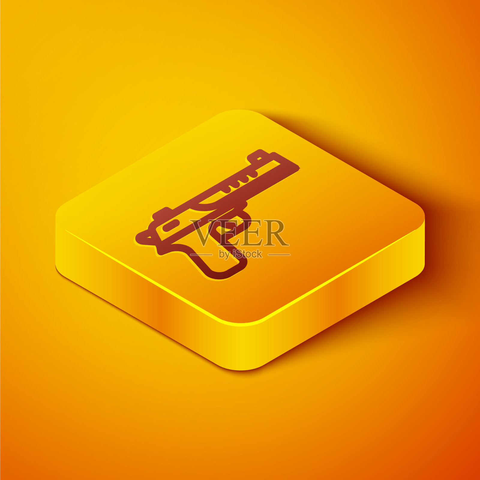 等距线沙漠鹰炮图标孤立上图标素材