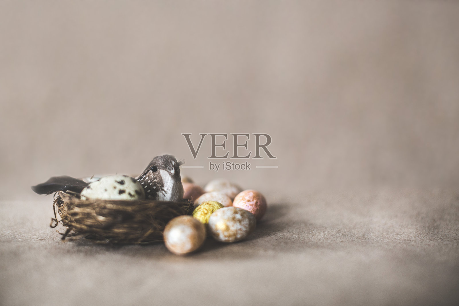 小鸟和复活节彩蛋的背景照片摄影图片