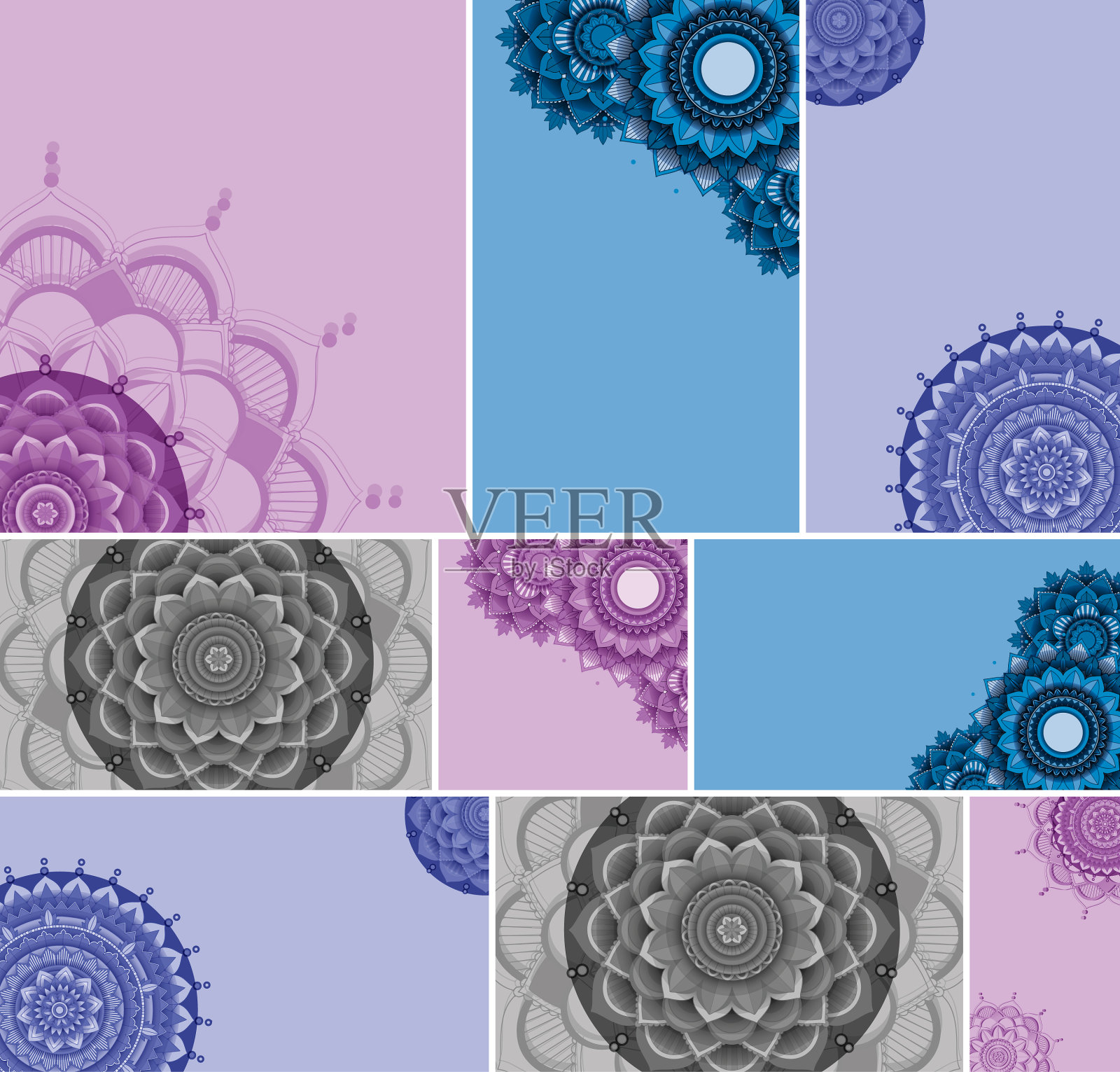 美丽的色彩曼陀罗背景插画图片素材