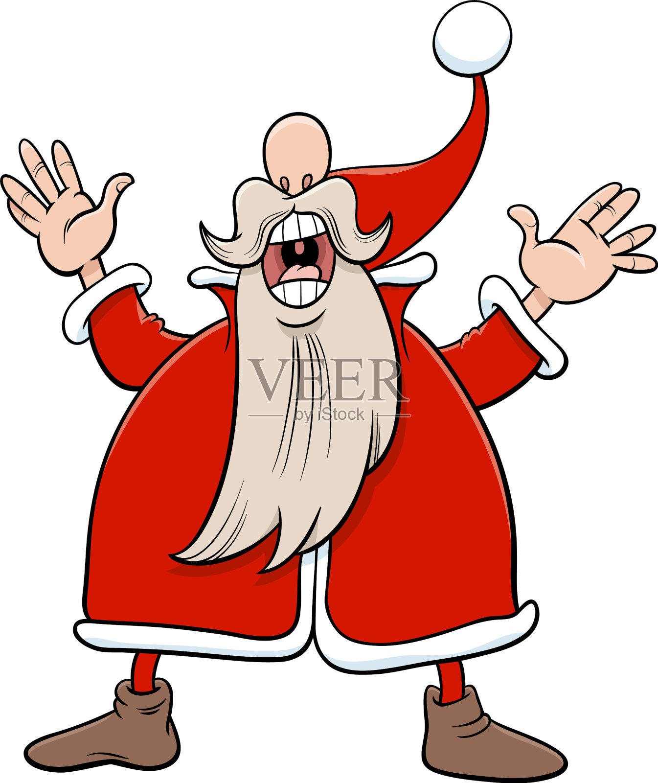 卡通圣诞老人圣诞人物唱歌设计元素图片