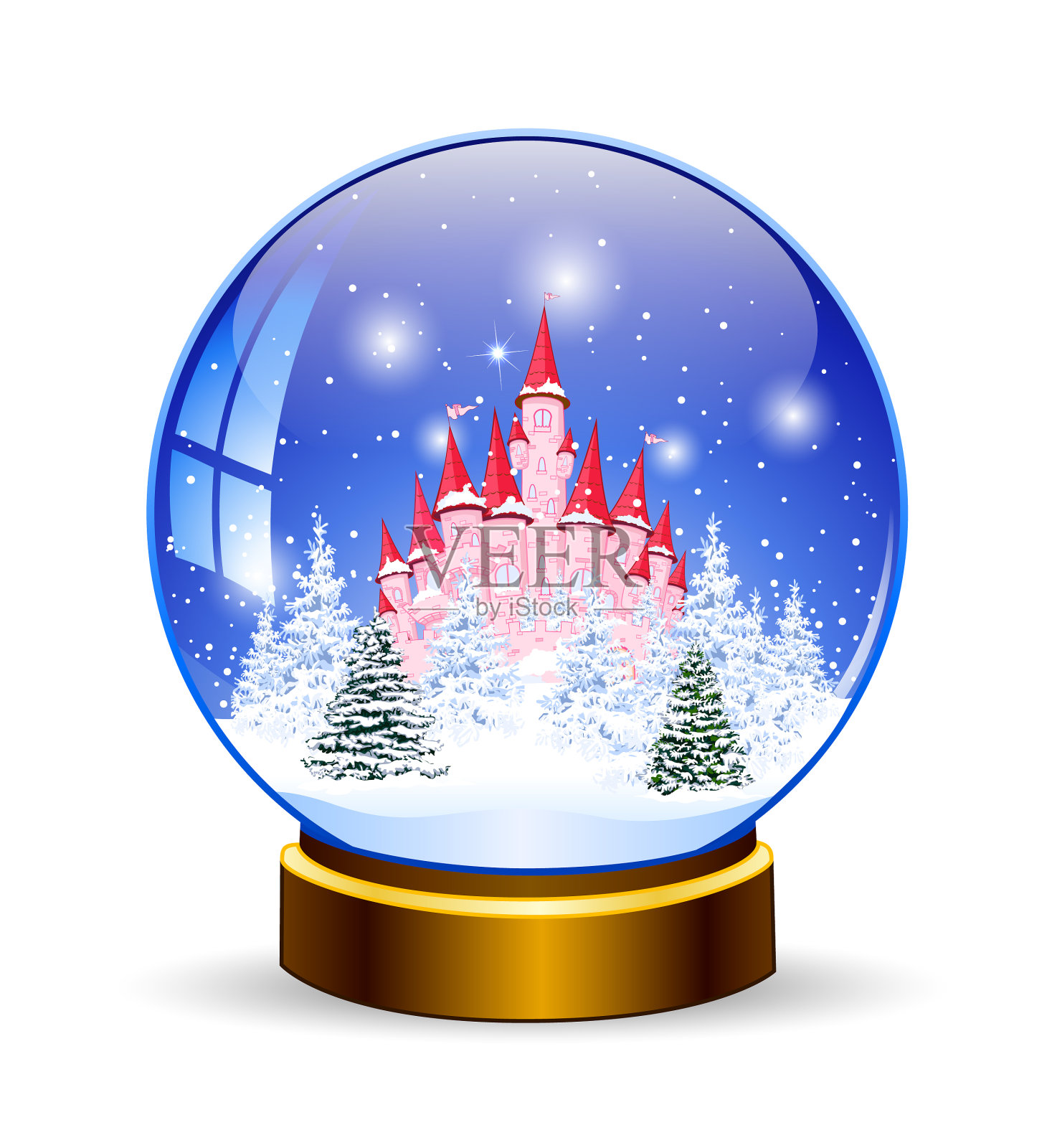 白雪玻璃球里的公主城堡设计元素图片