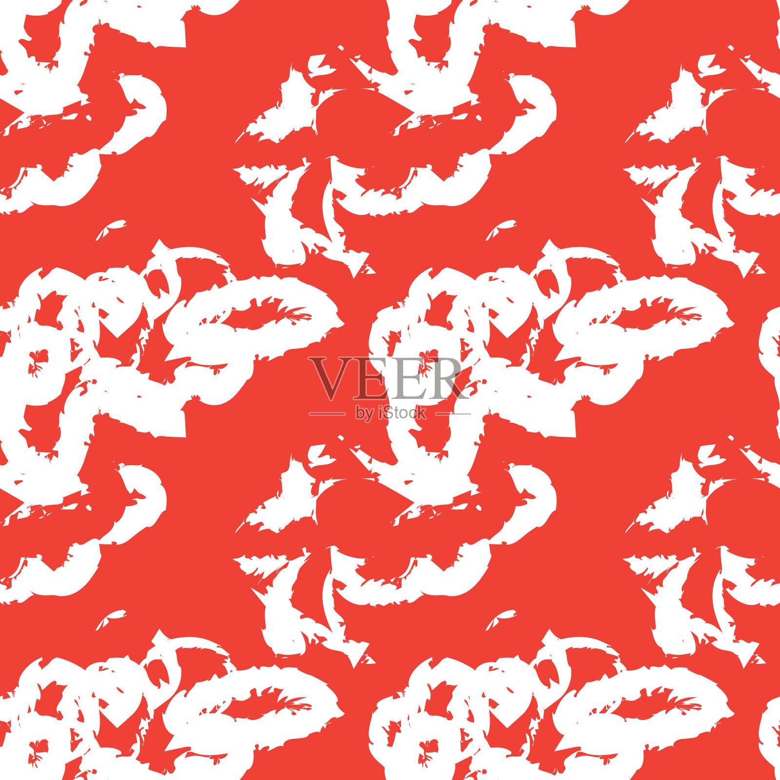 橙色笔触毛皮无缝图案插画图片素材