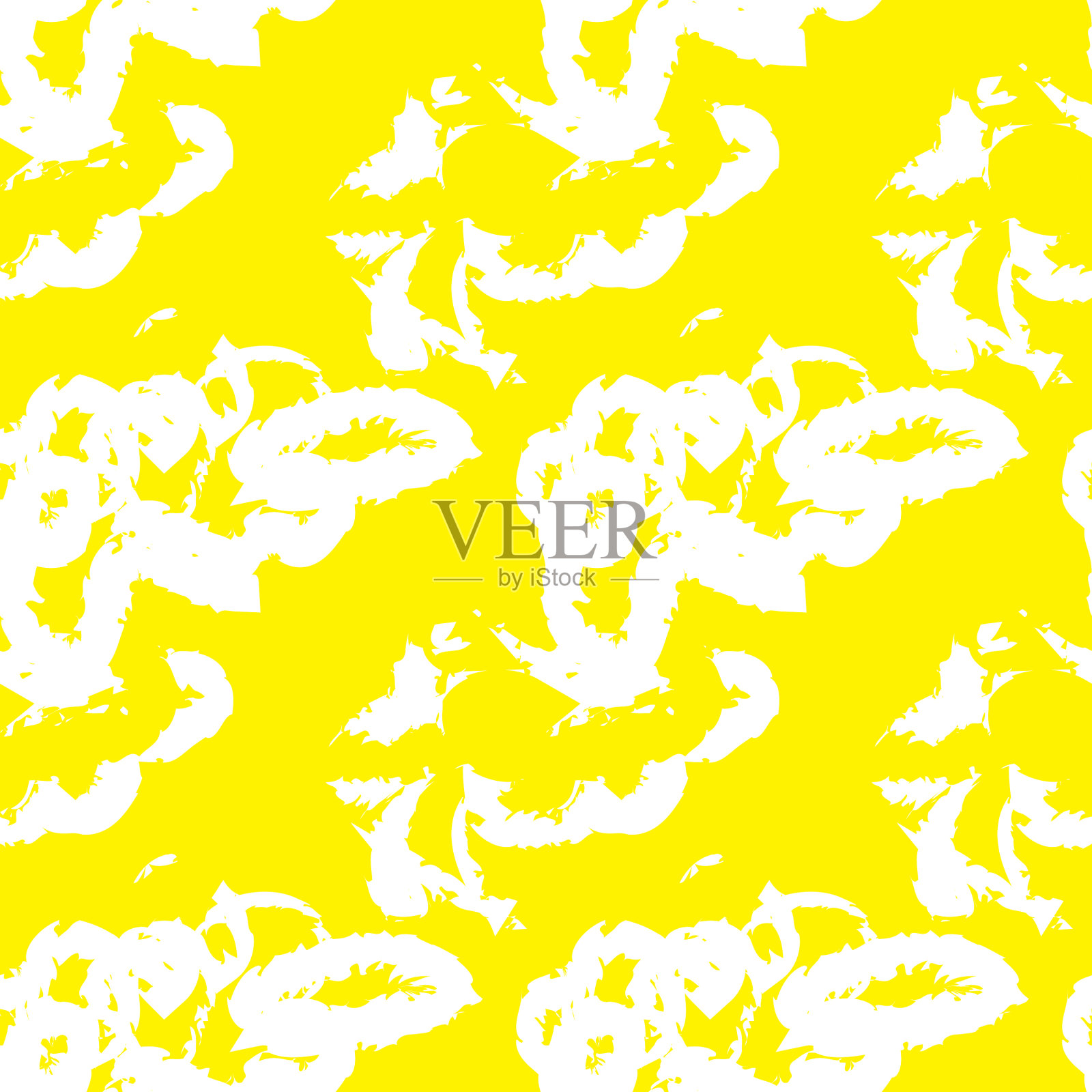 黄色笔触毛无缝图案插画图片素材