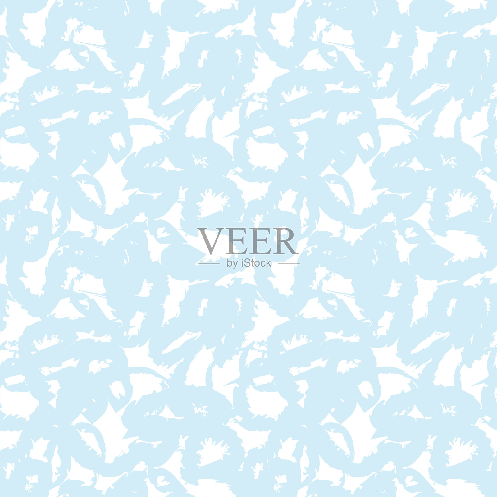 天蓝色笔触无缝毛皮图案插画图片素材