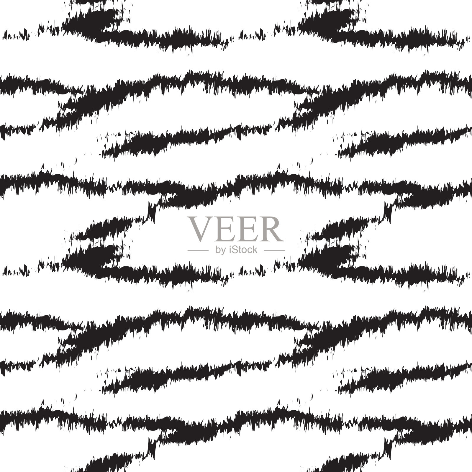 黑白笔触毛无缝图案插画图片素材