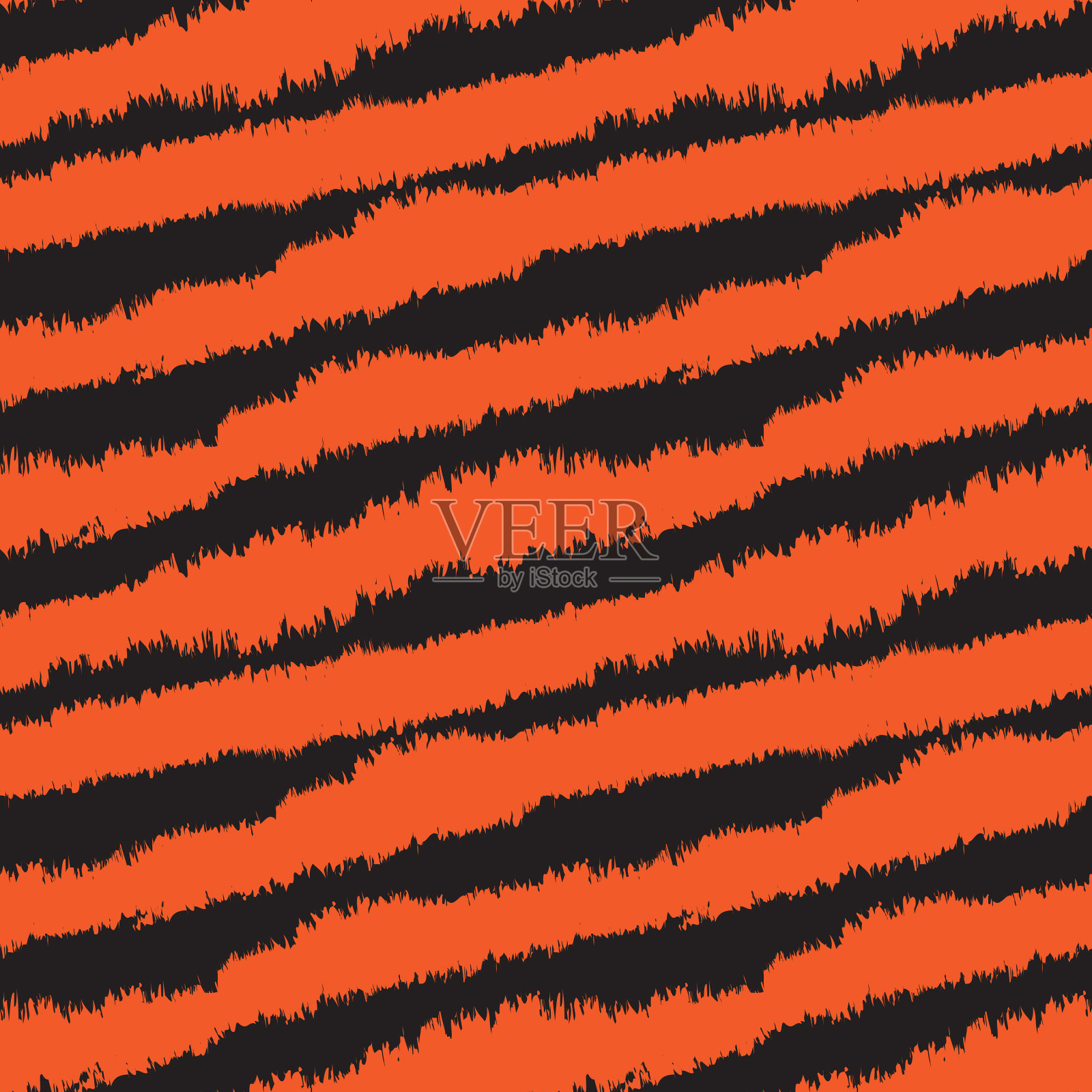 橙色笔触毛皮无缝图案插画图片素材