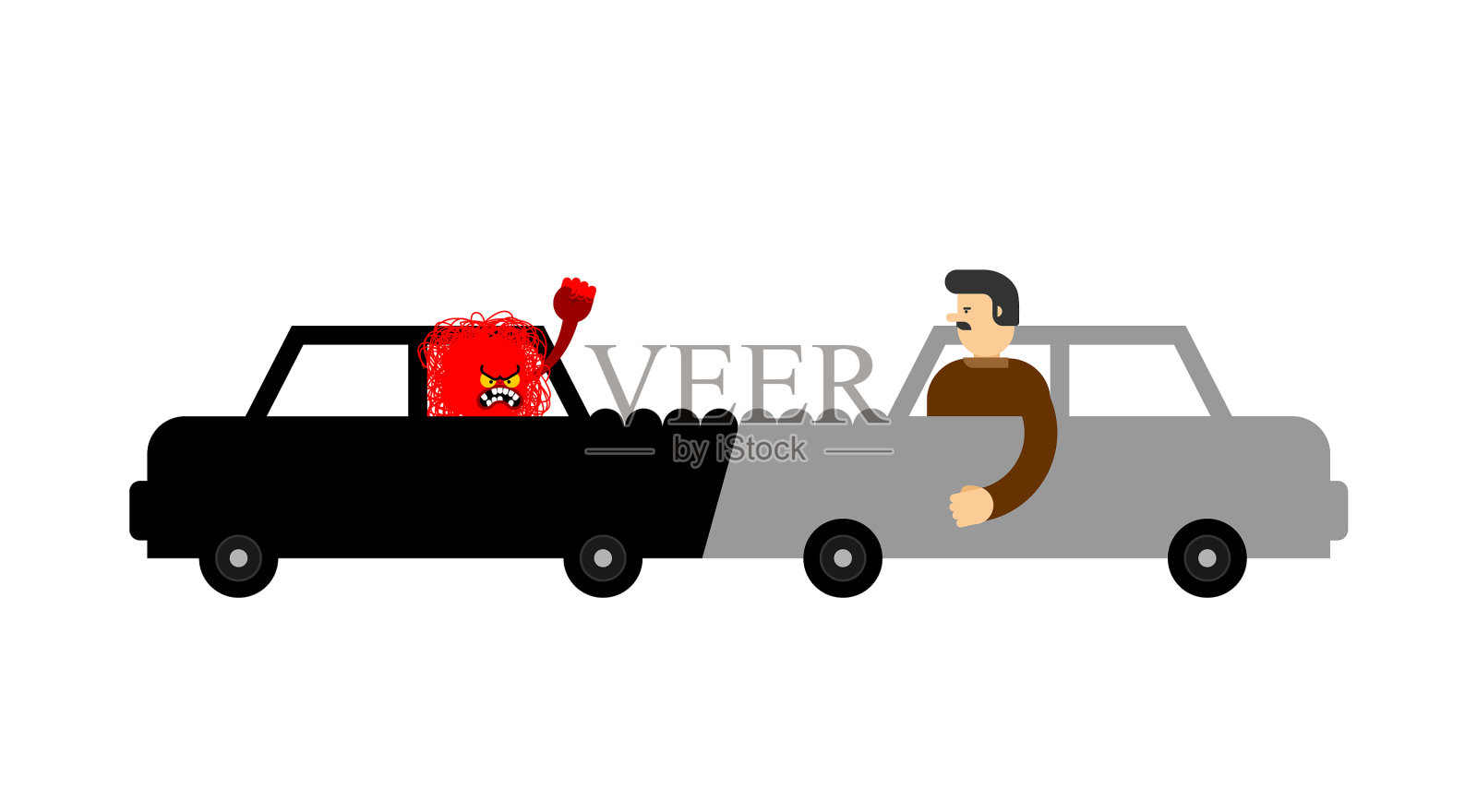 车祸愤怒的司机讨厌插画图片素材