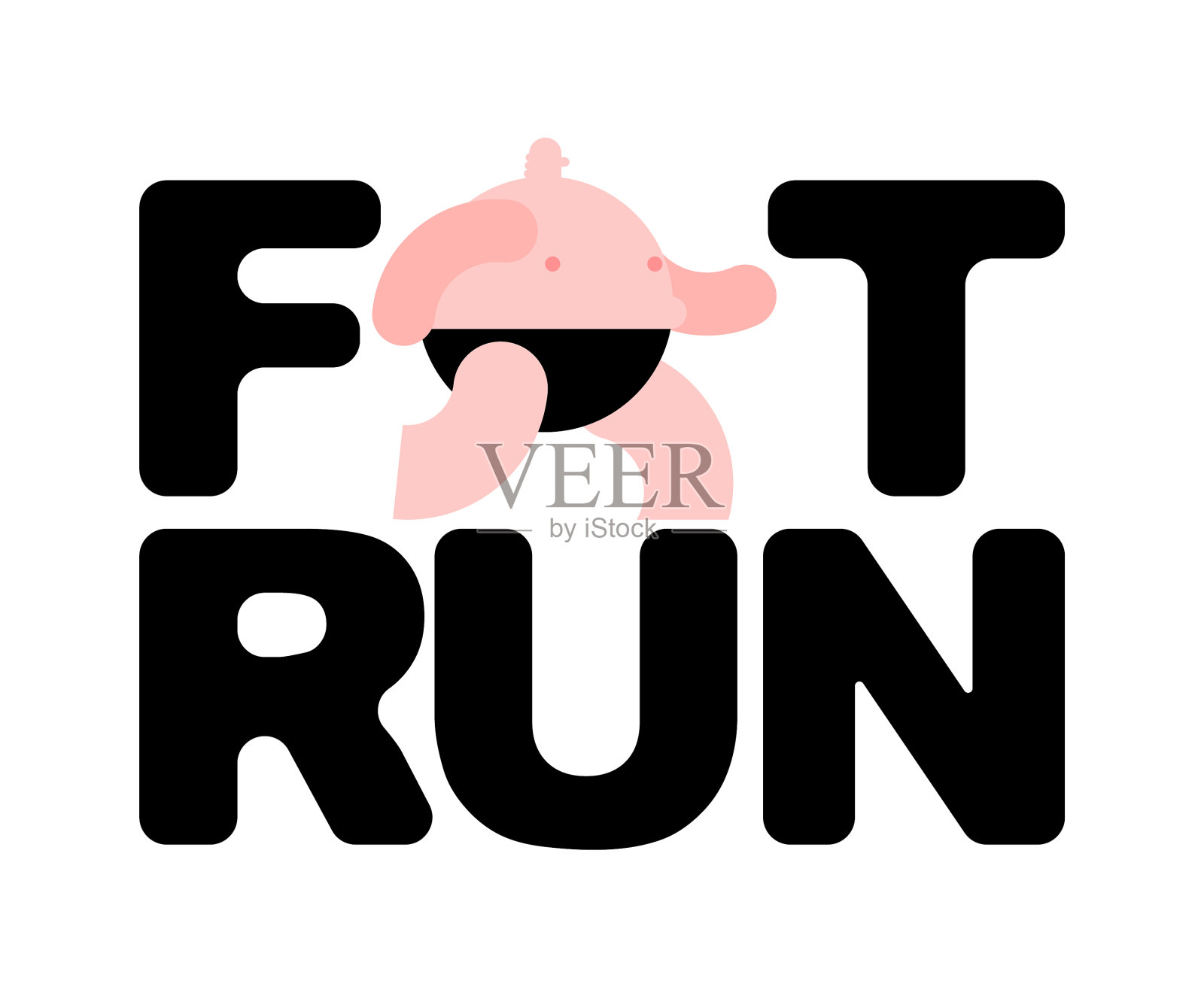 胖子跑标志孤立胖子跑设计元素图片