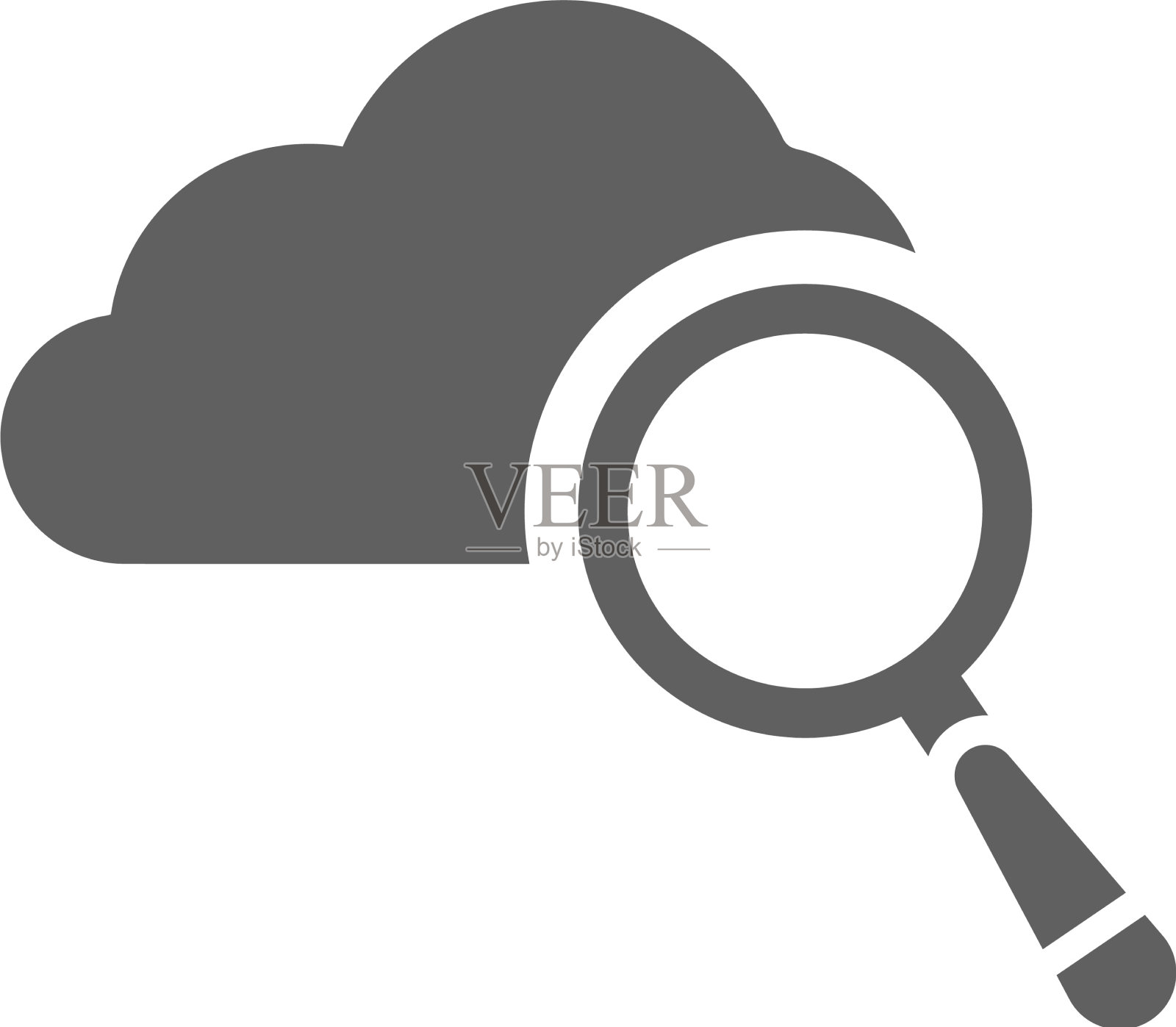 云搜索搜索图标灰色插画图片素材