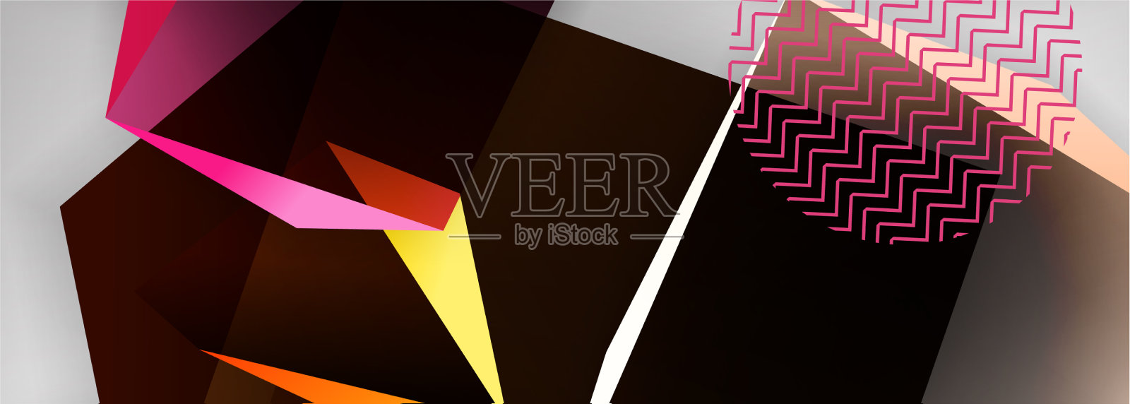 低多边形三维几何形状最小抽象插画图片素材