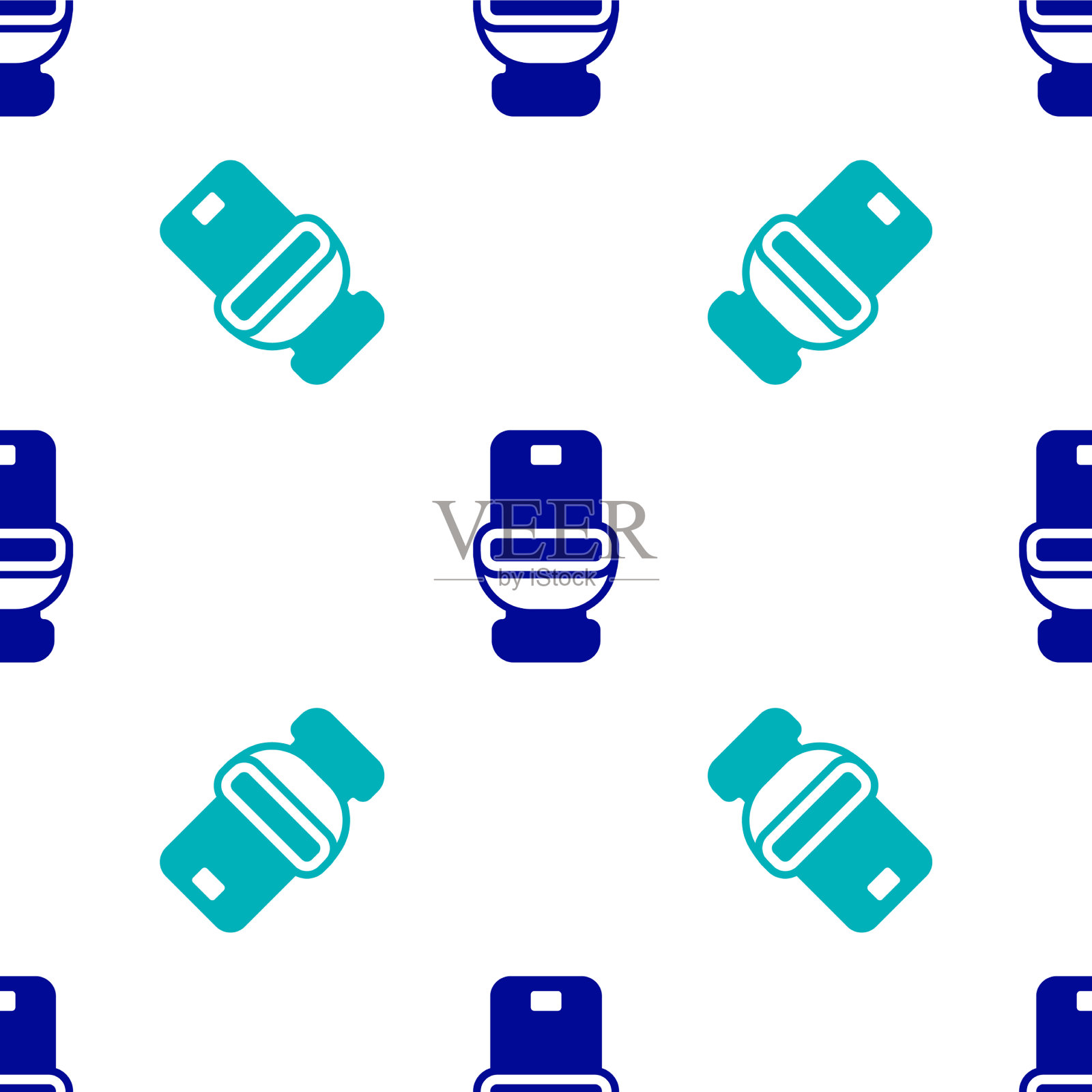 蓝色马桶图标上隔离无缝图案图标素材