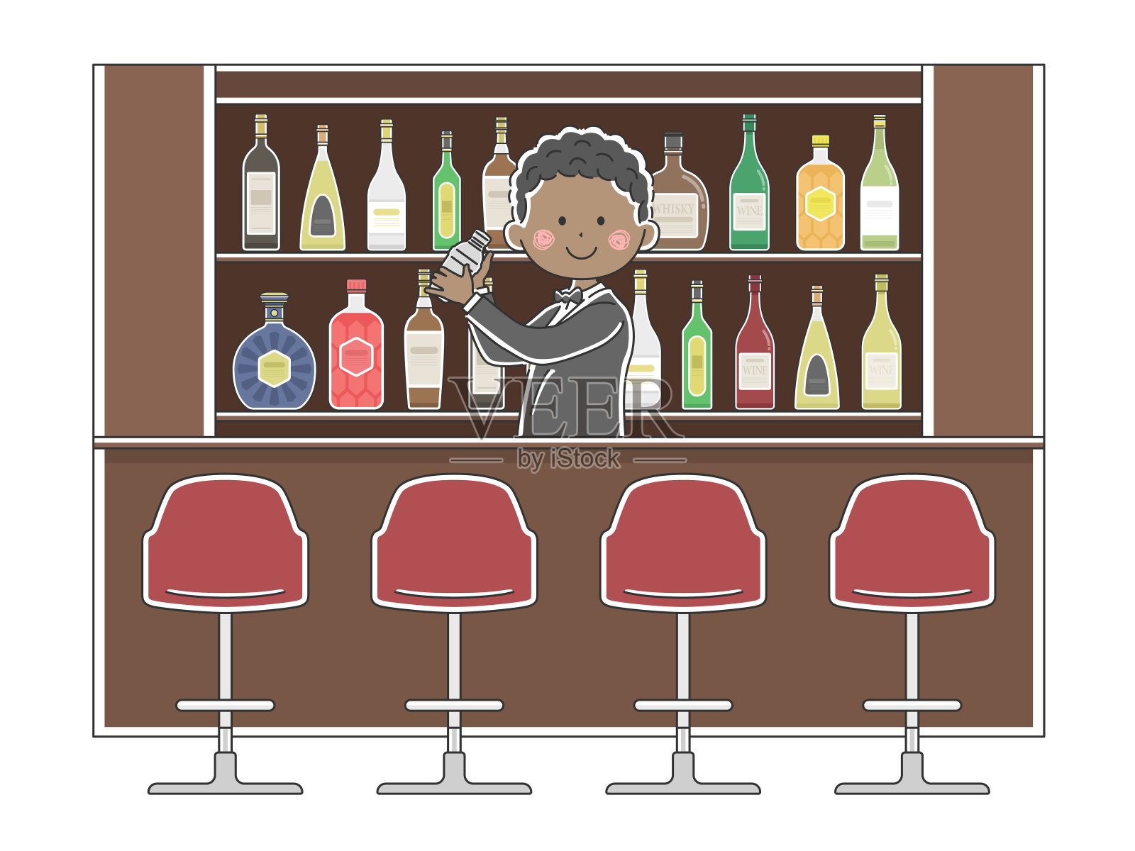 酒保。插画图片素材