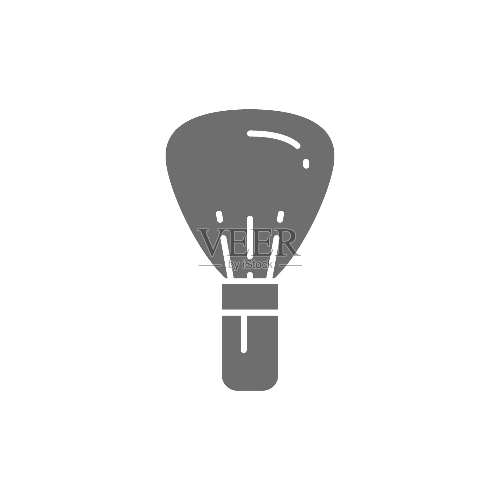 头发刷歌舞伎灰色图标。在白色背景上隔离图标素材