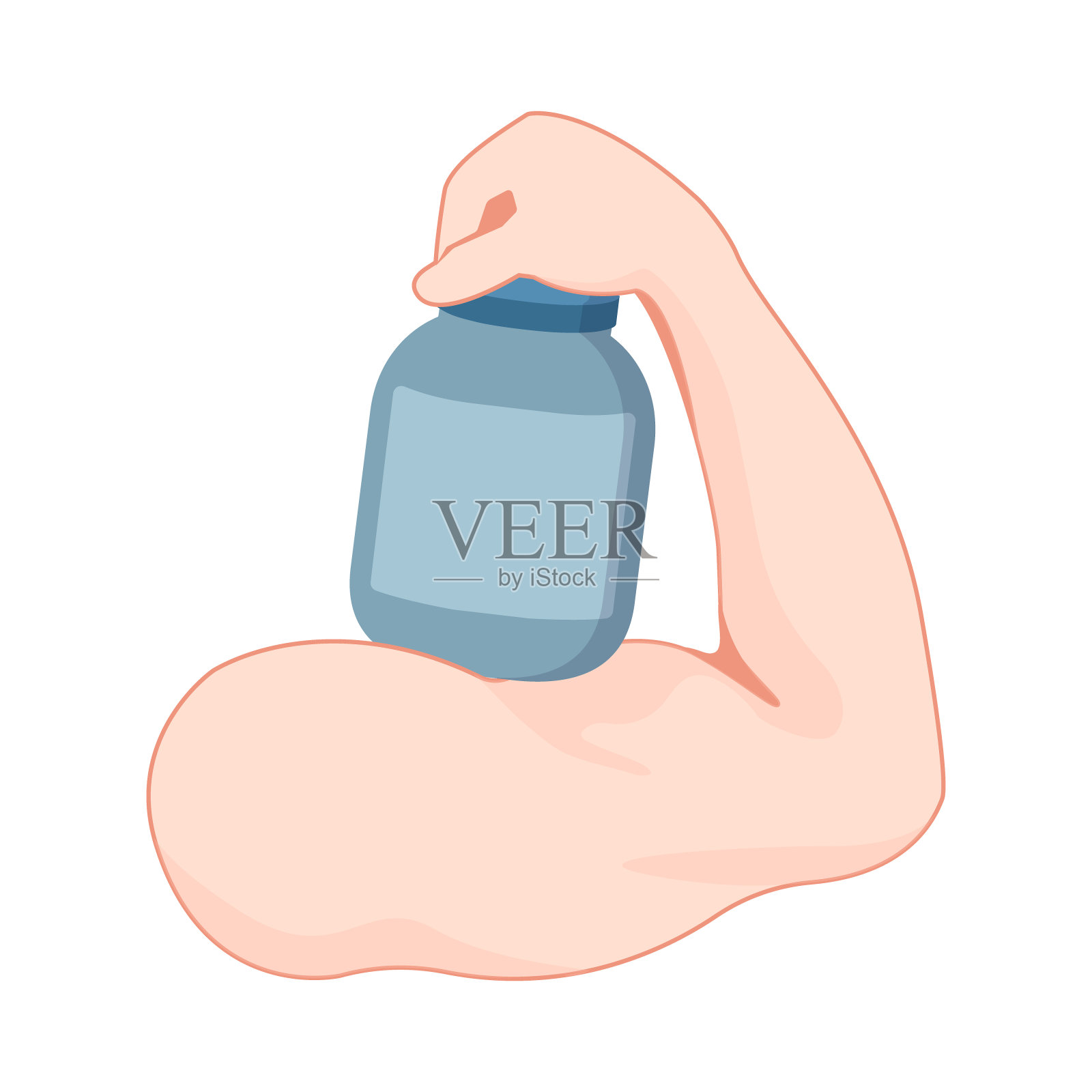 肩膀上扛着蛋白粉罐的健美运动员设计元素图片