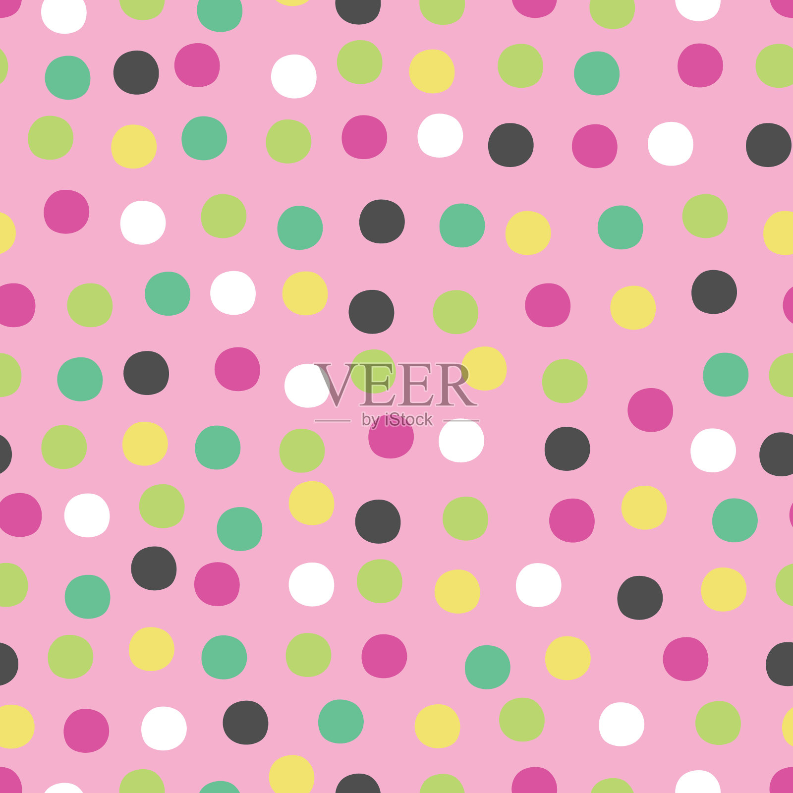 圆点无缝背景的孩子插画图片素材