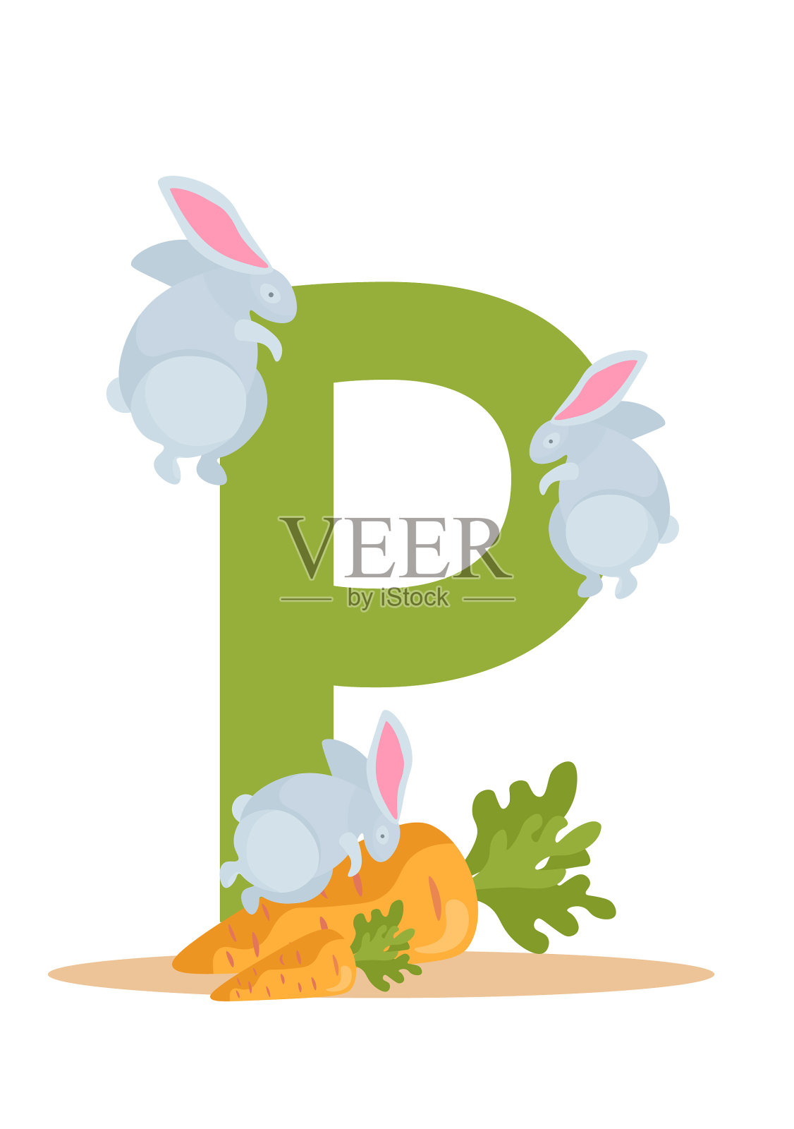 可爱的小猫坐在字母英语设计元素图片