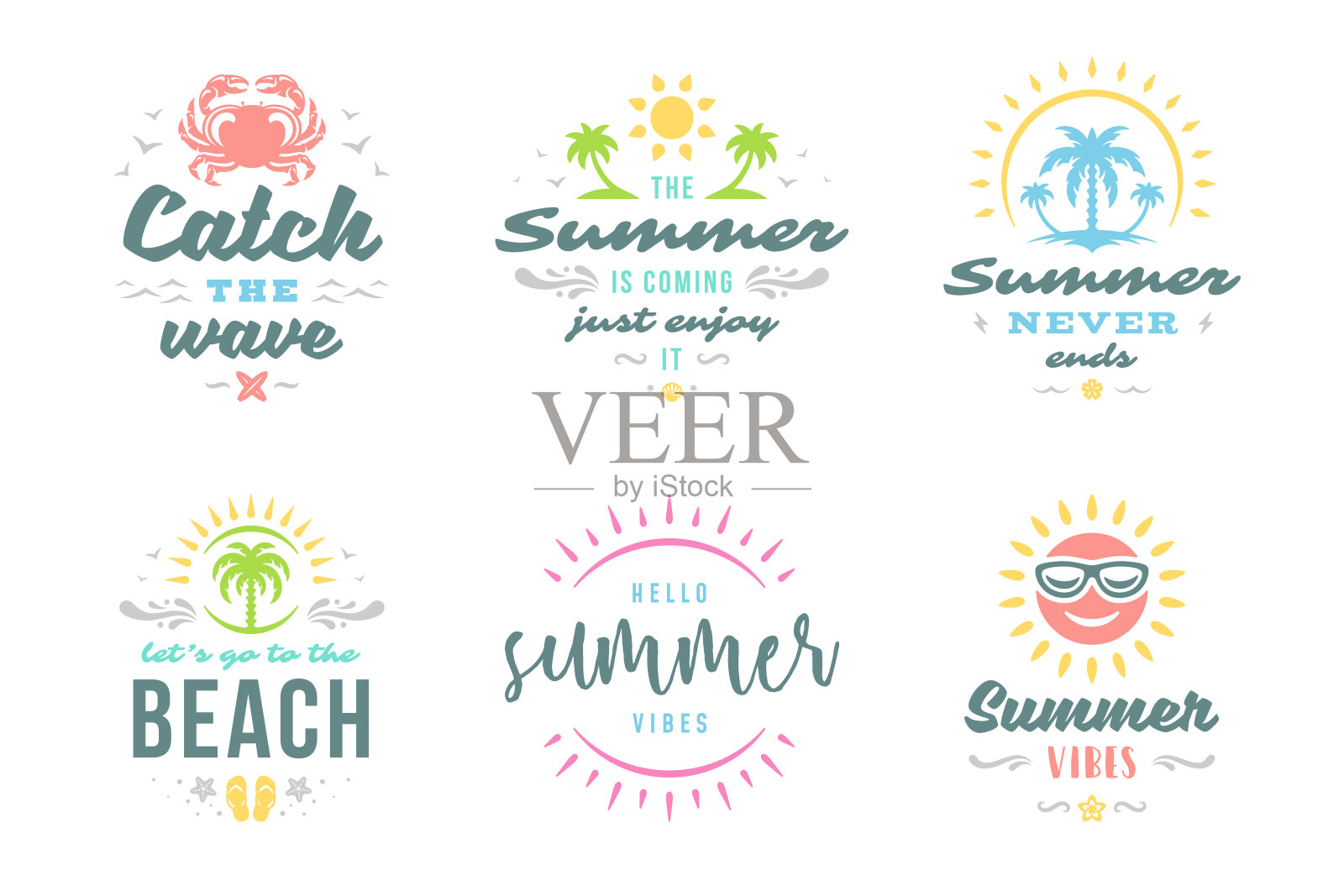 暑假印刷灵感语录或语录设计插画图片素材