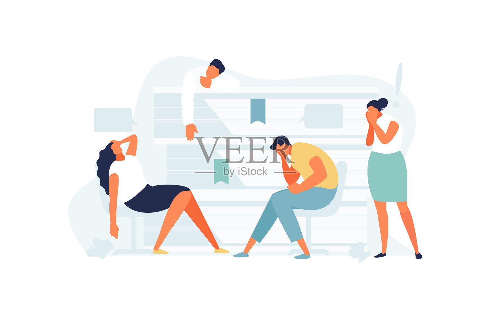 情绪疲惫的商务人士设计元素图片