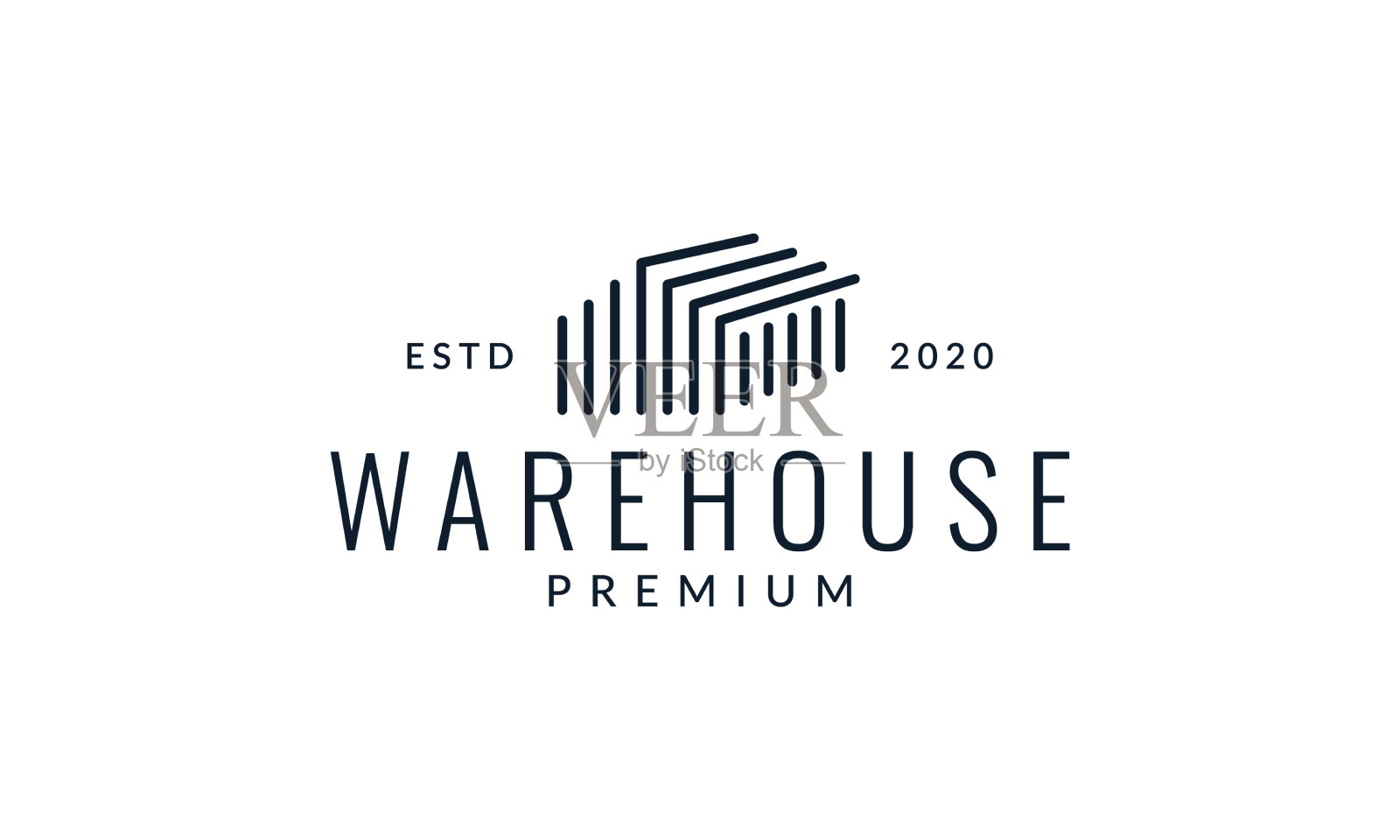 现代线条或轮廓仓库标志图标插画图片素材