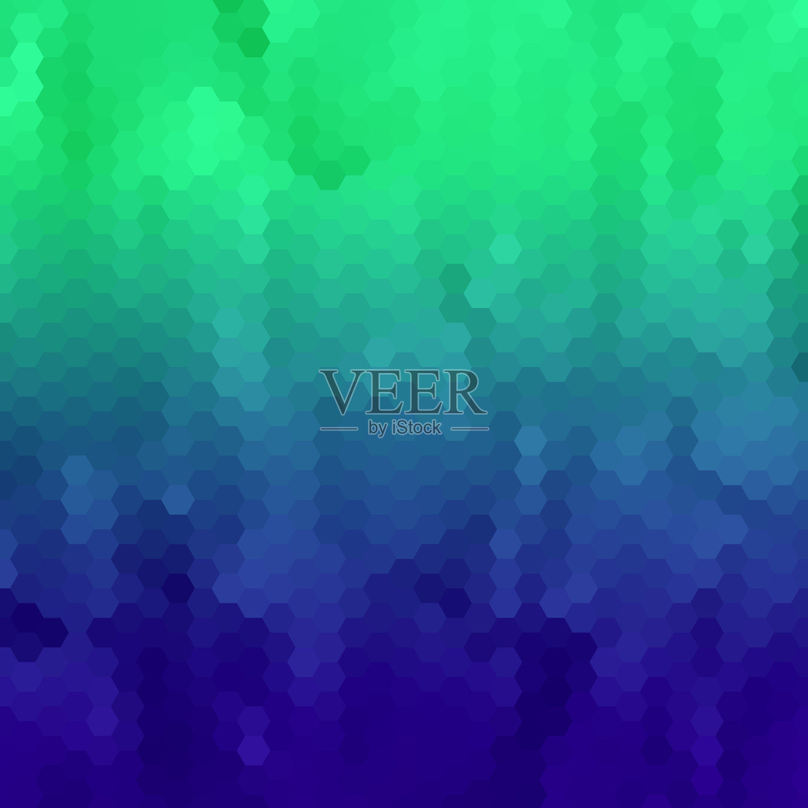 抽象蓝绿六边形背景布局为设计模板素材