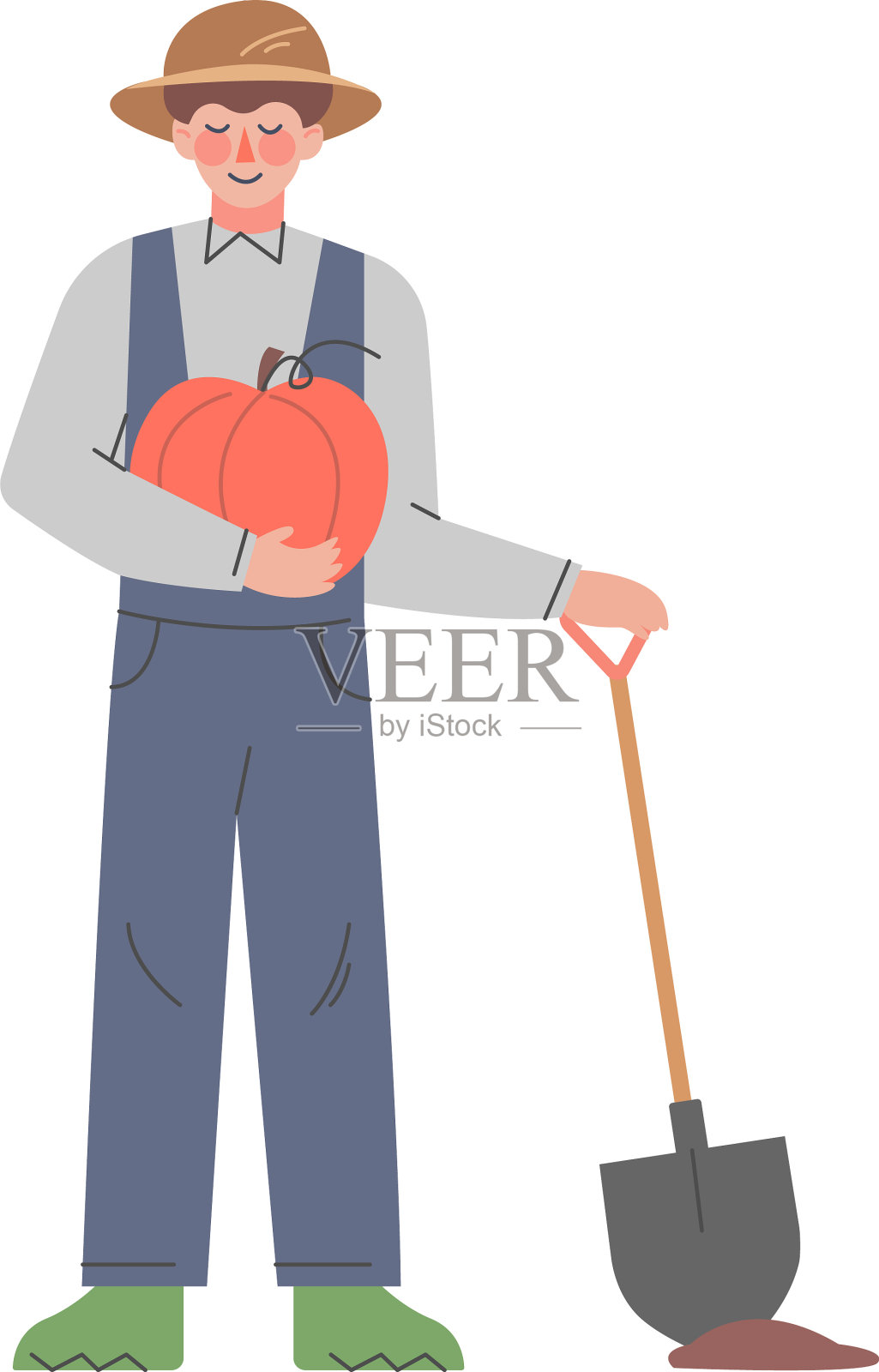 男人农民园丁收获南瓜男性设计元素图片