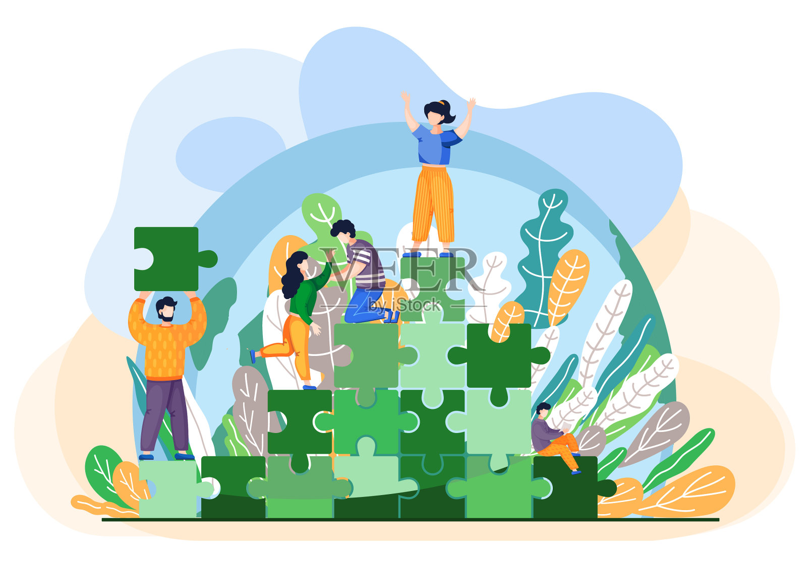 微小的人拯救世界生态人物攀登设计元素图片