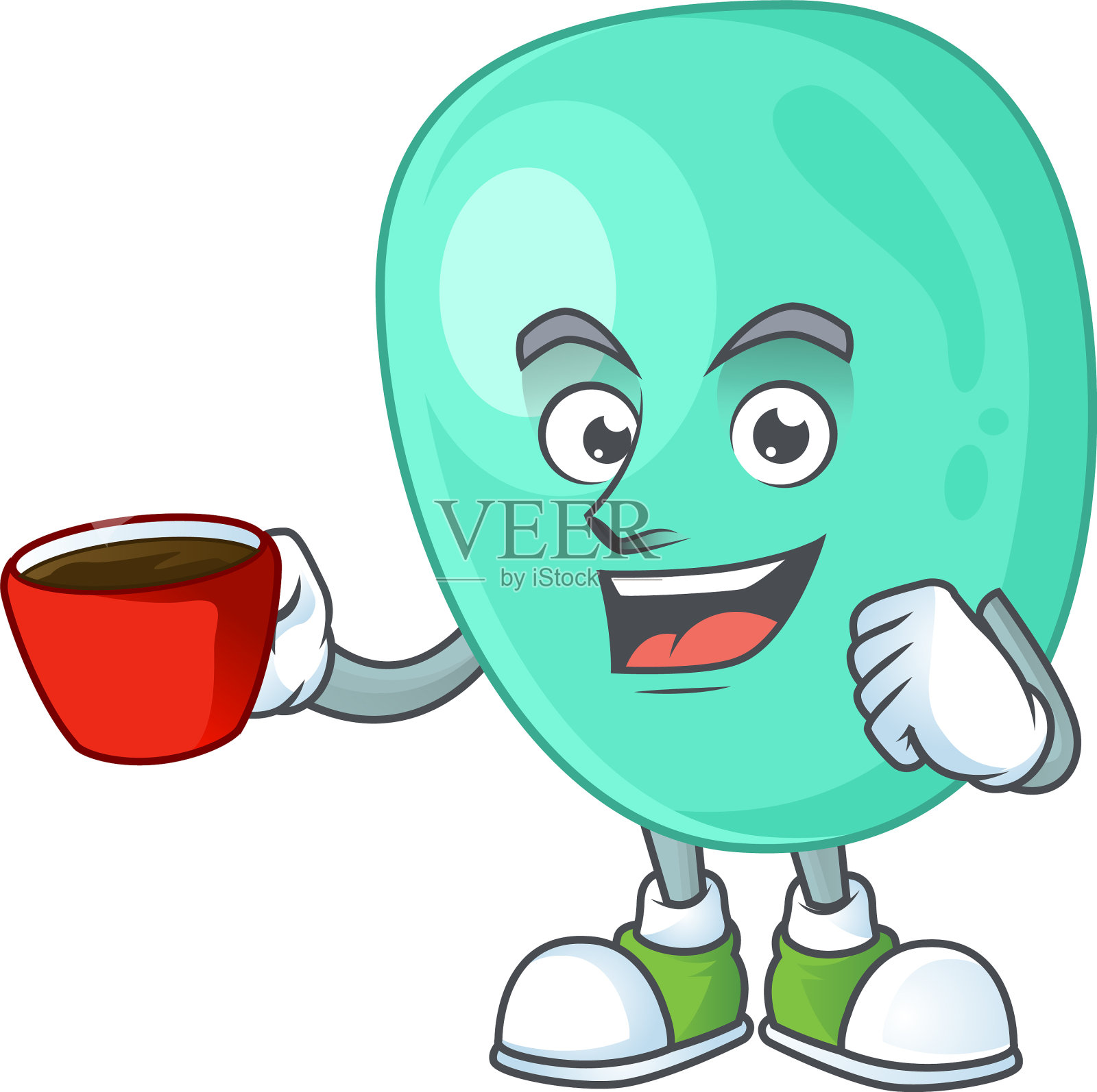 金黄色葡萄球菌与杯咖啡的图像设计元素图片