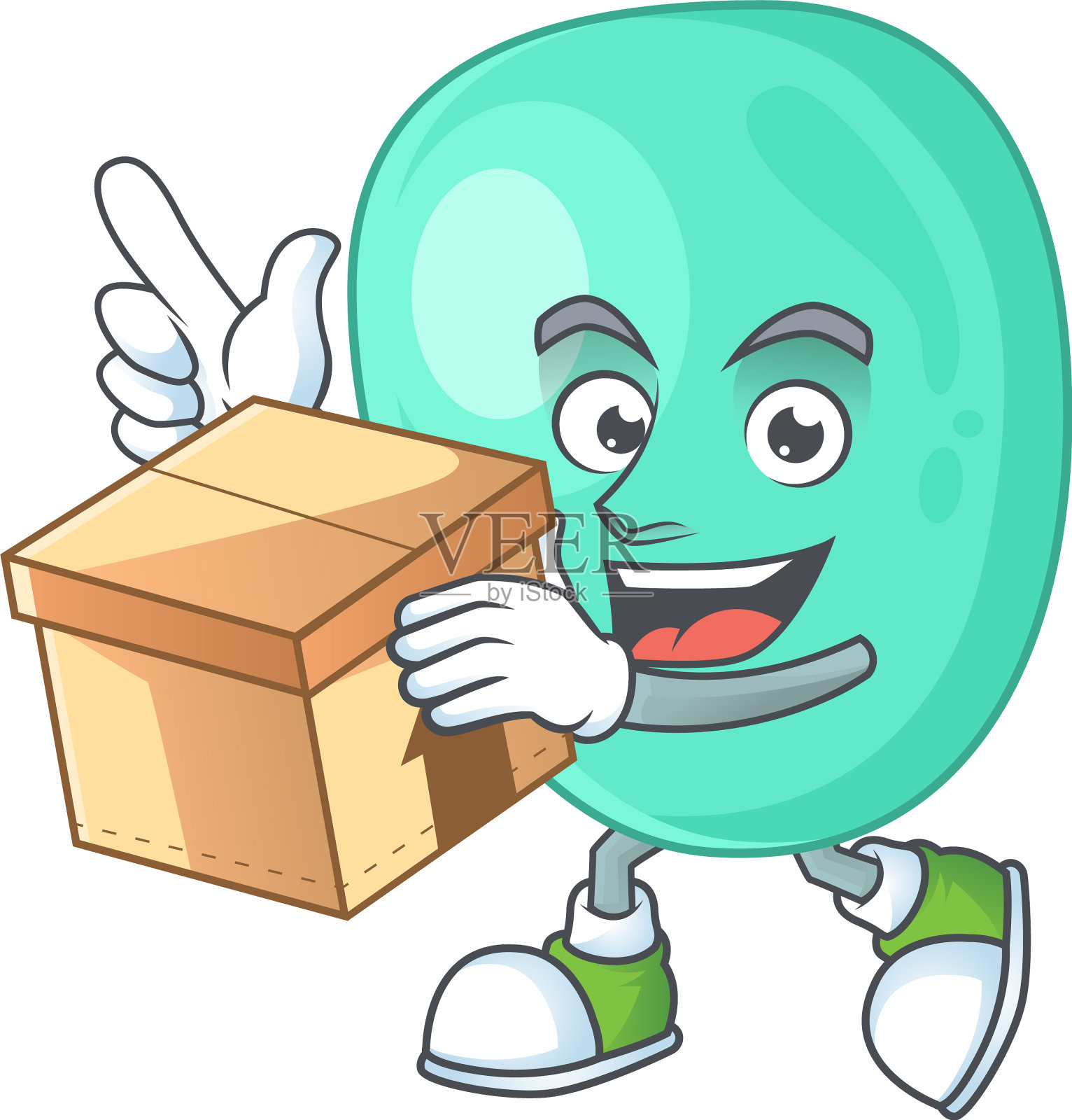 金黄色葡萄球菌卡通礼品盒设计元素图片