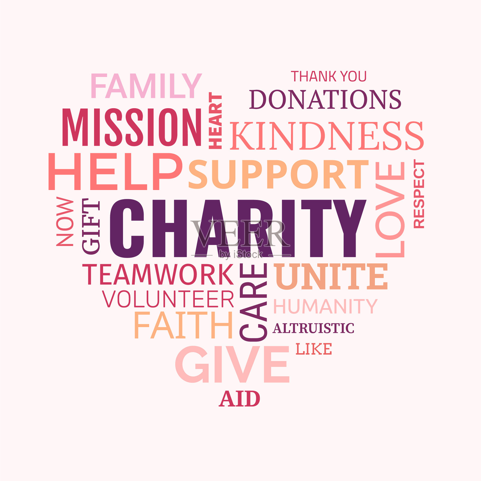 概念慈善和捐赠心的背景插画图片素材