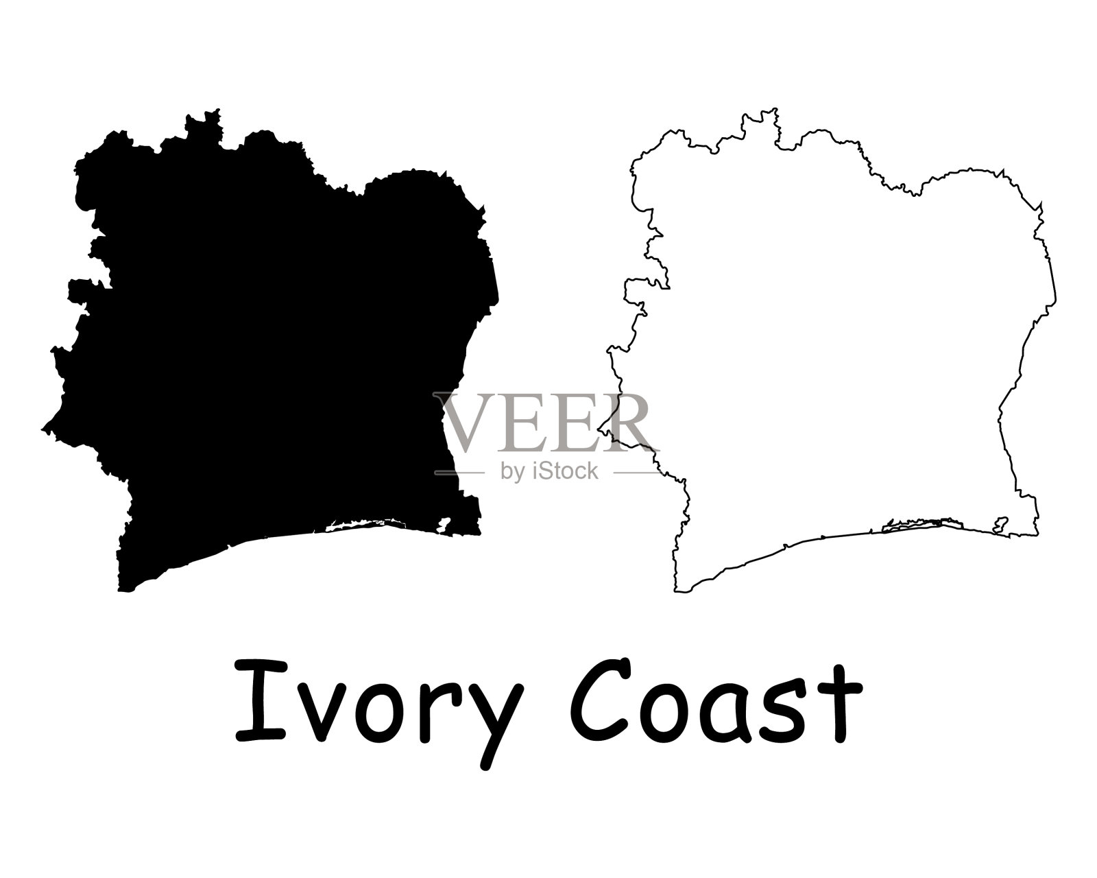 象牙海岸地图插画图片素材