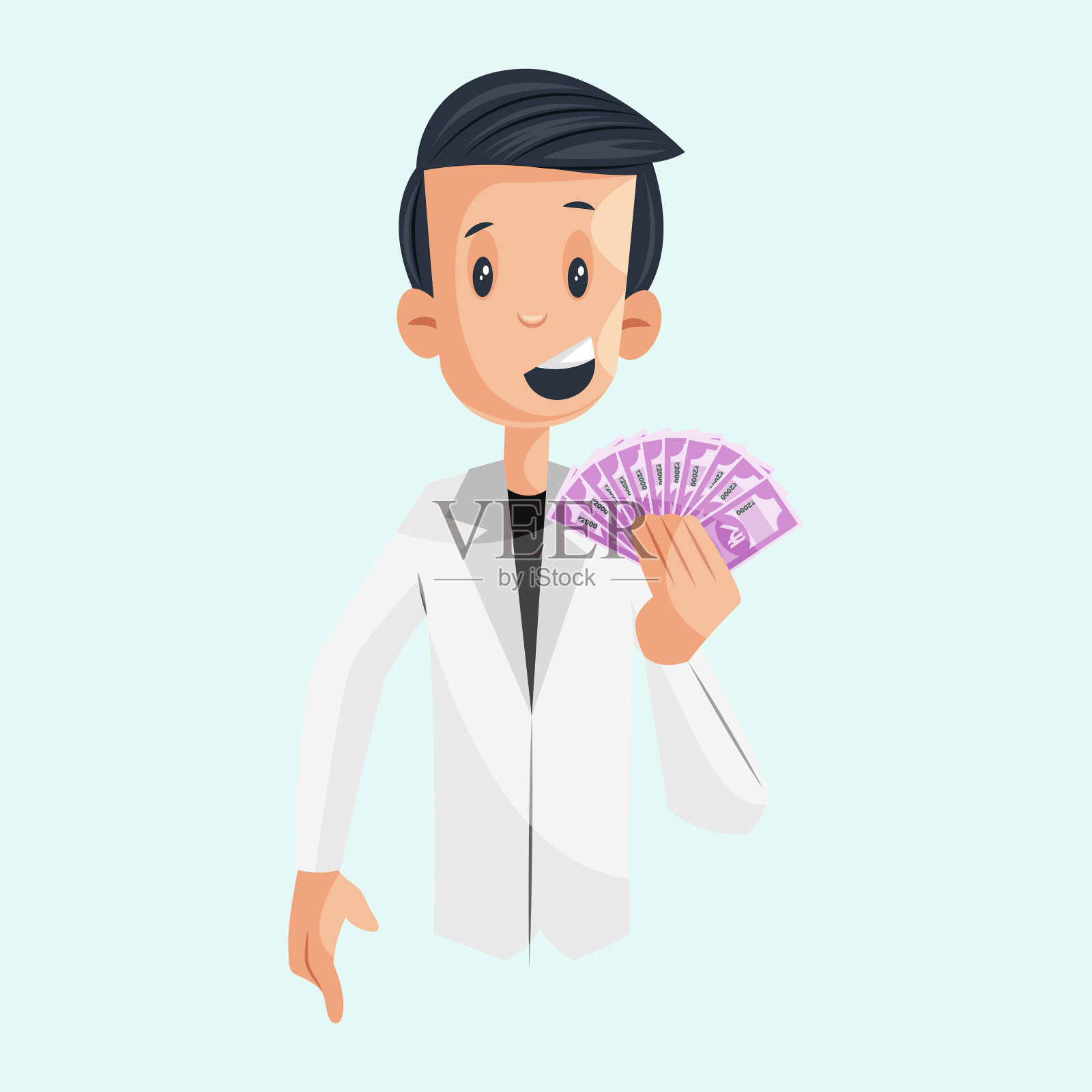 实验室的男孩插画图片素材