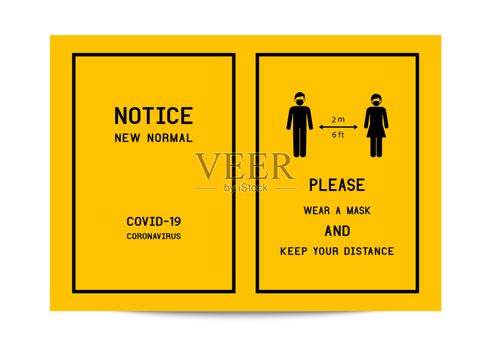 请戴上口罩，并保持距离插画图片素材