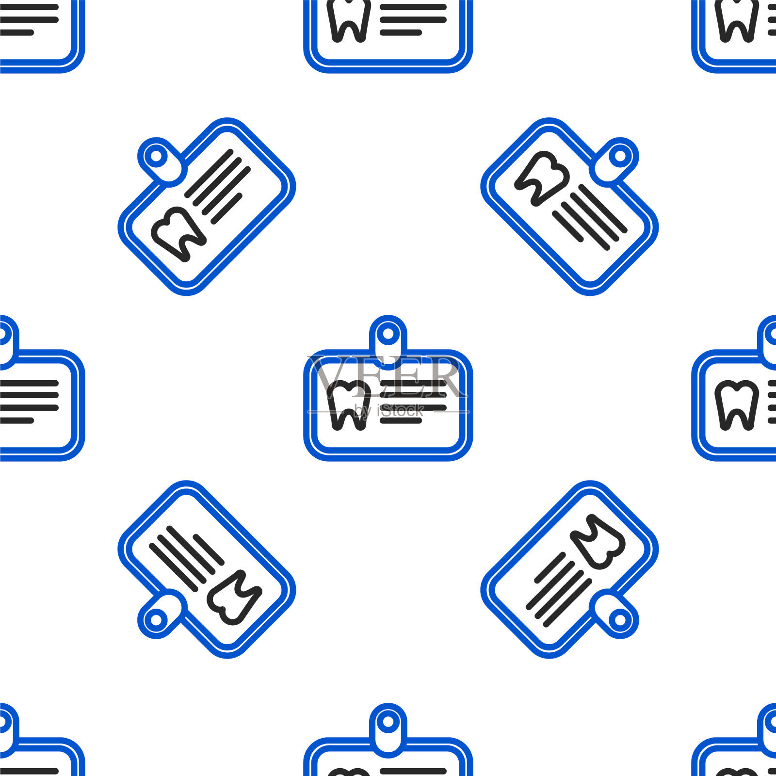 线id卡与牙齿图标隔离无缝图标素材