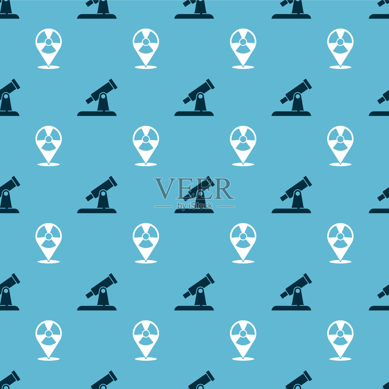 将望远镜和辐射装置就位图标素材