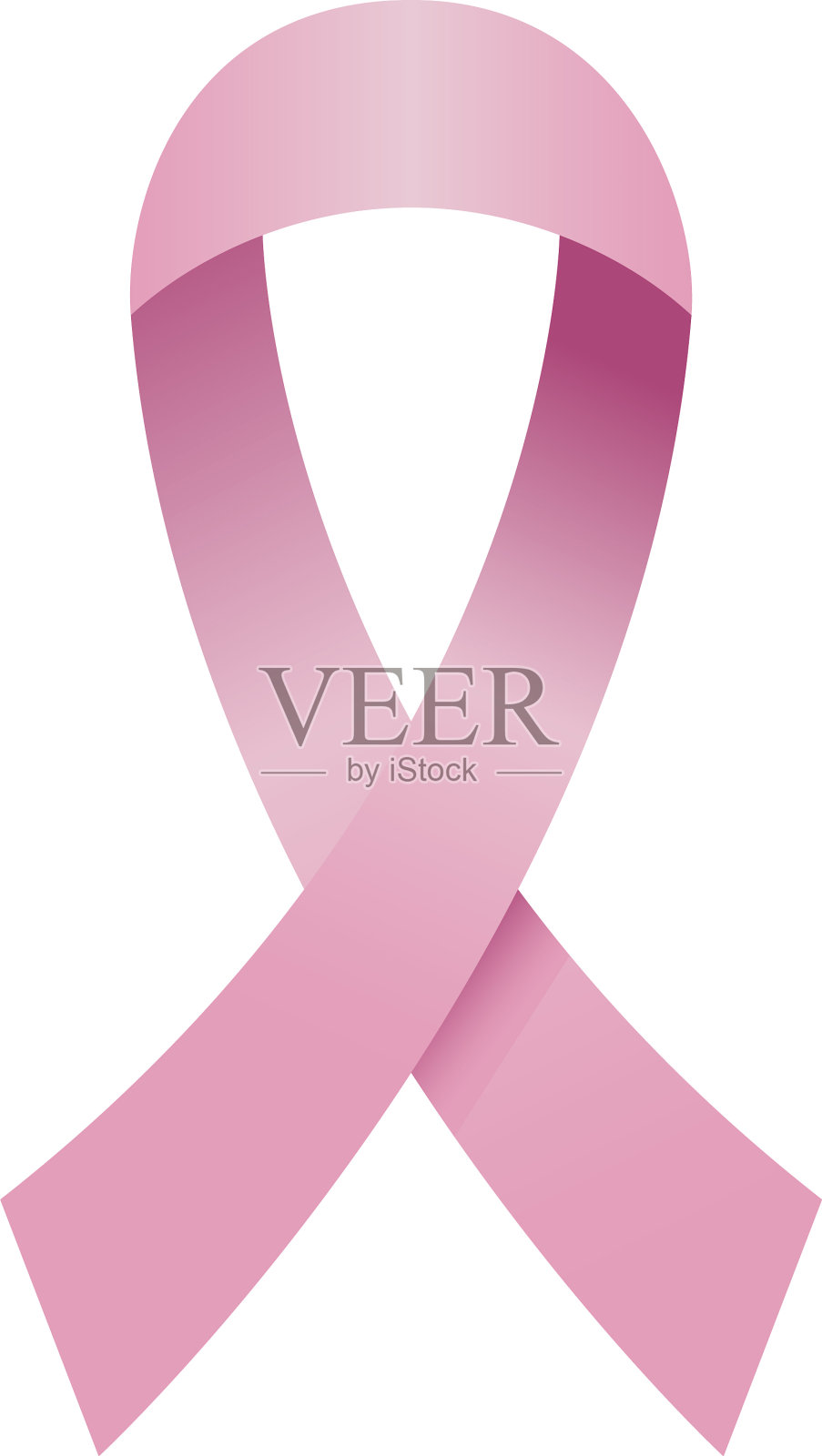 粉色丝带乳腺癌剪影的图标插画图片素材