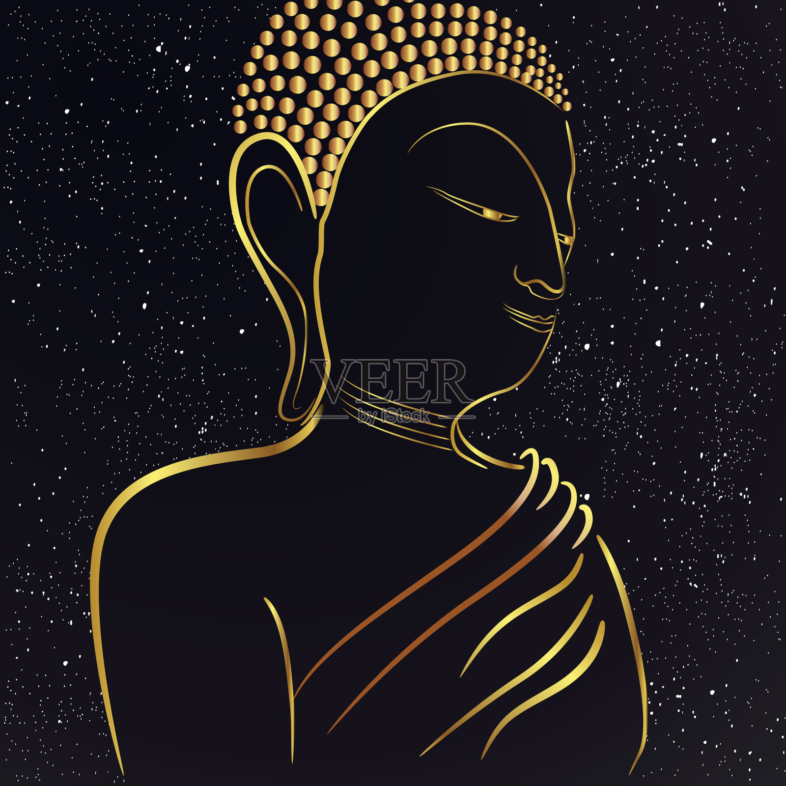 金佛下星州插画图片素材