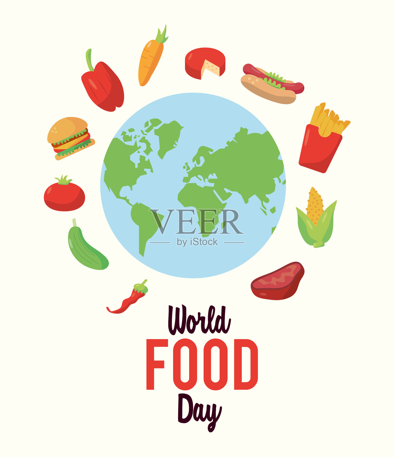 世界粮食日的海报插画图片素材