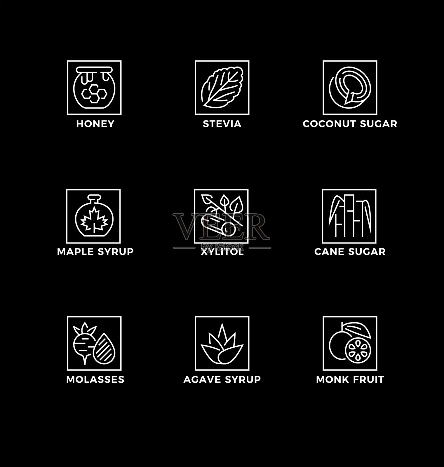 设置糖替代品的图标图标素材