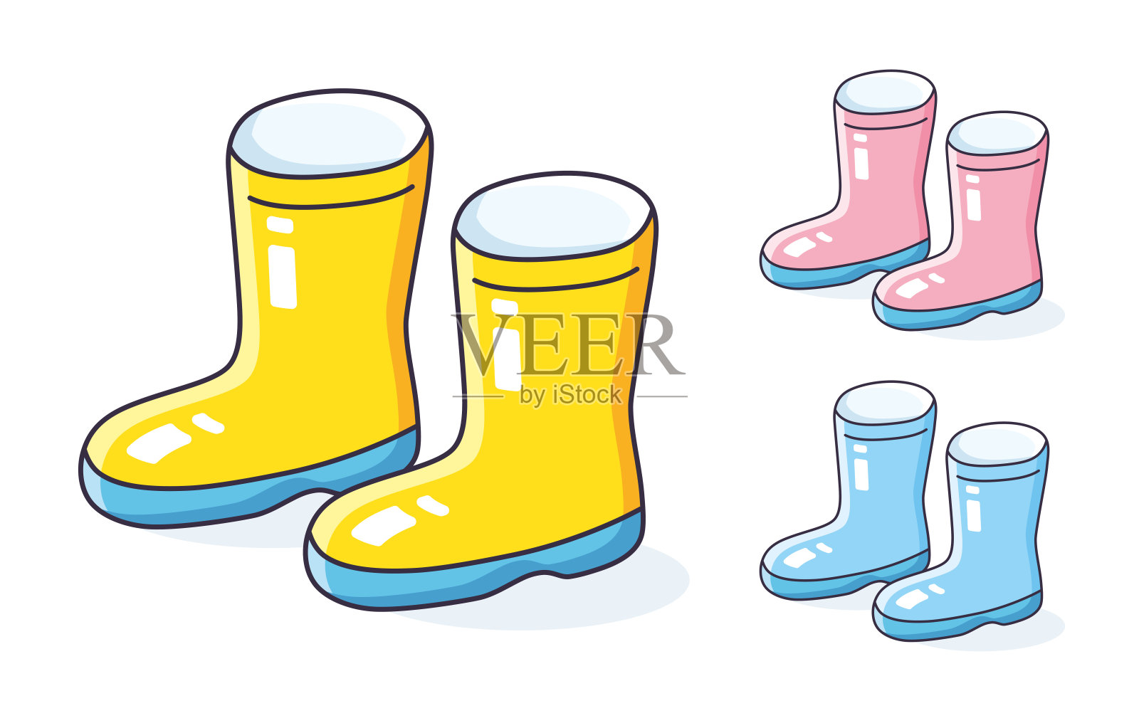 长筒靴口香糖靴子插画图片素材