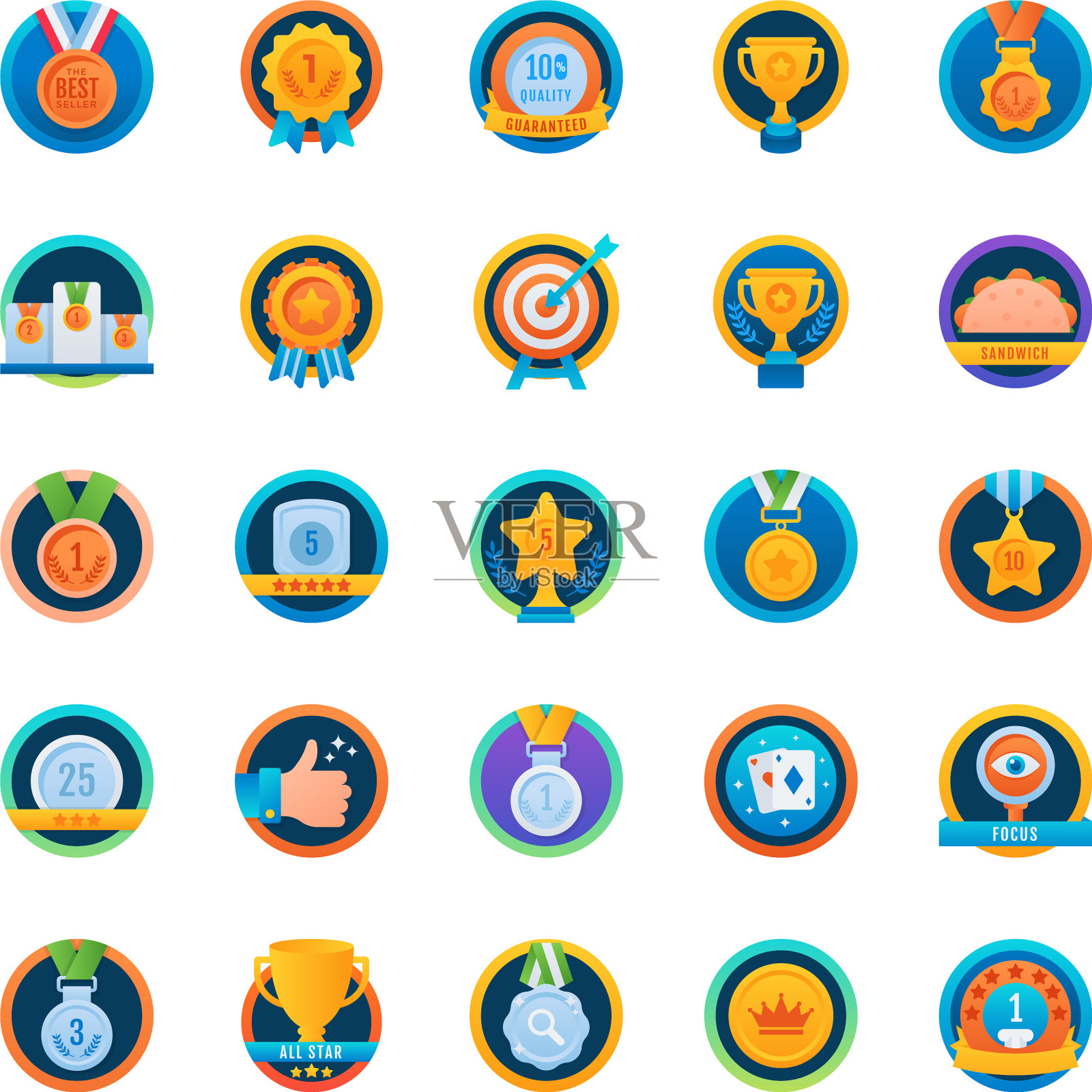 徽章平圆形图标包图标素材