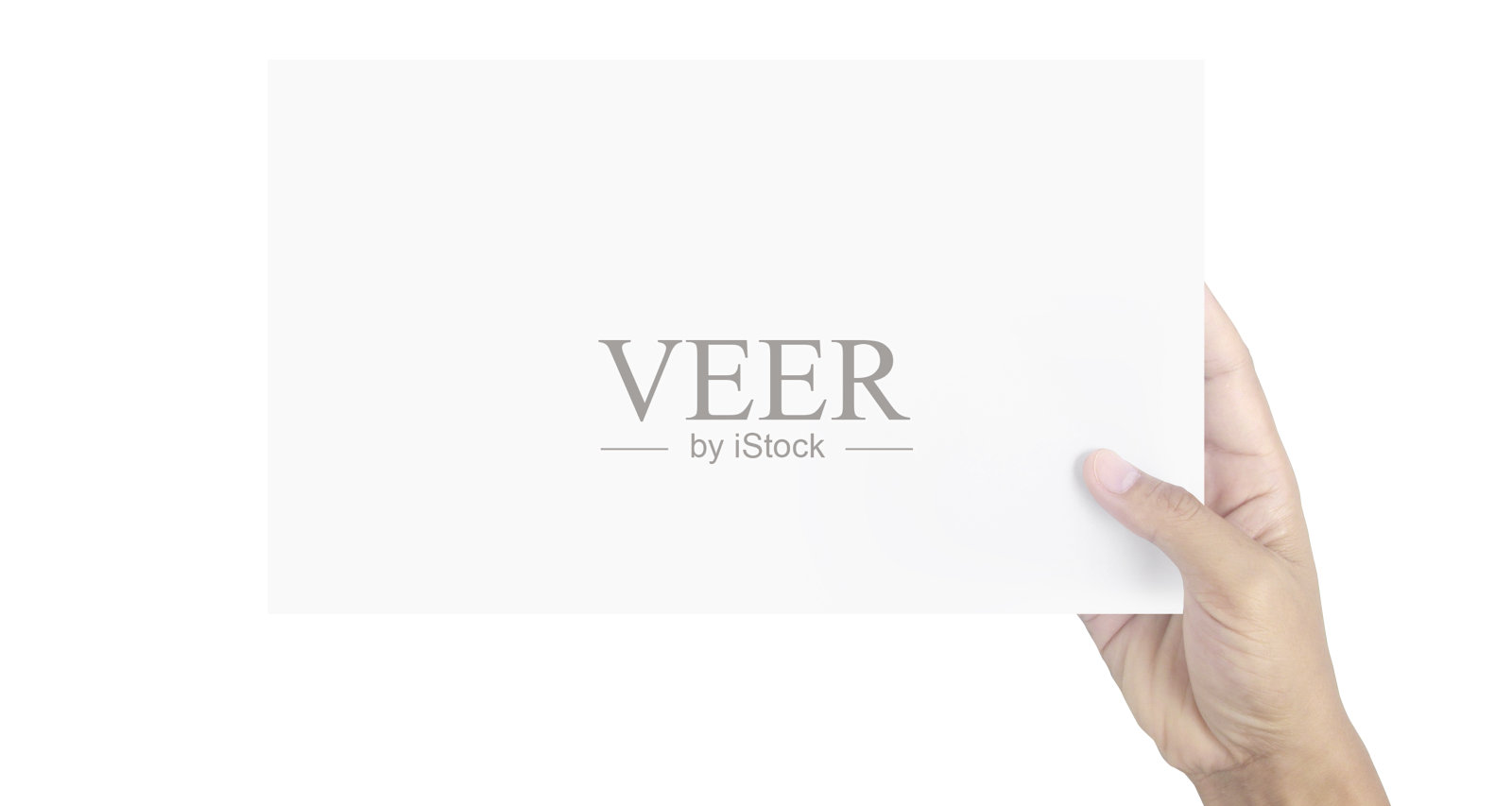 手里拿着白纸照片摄影图片