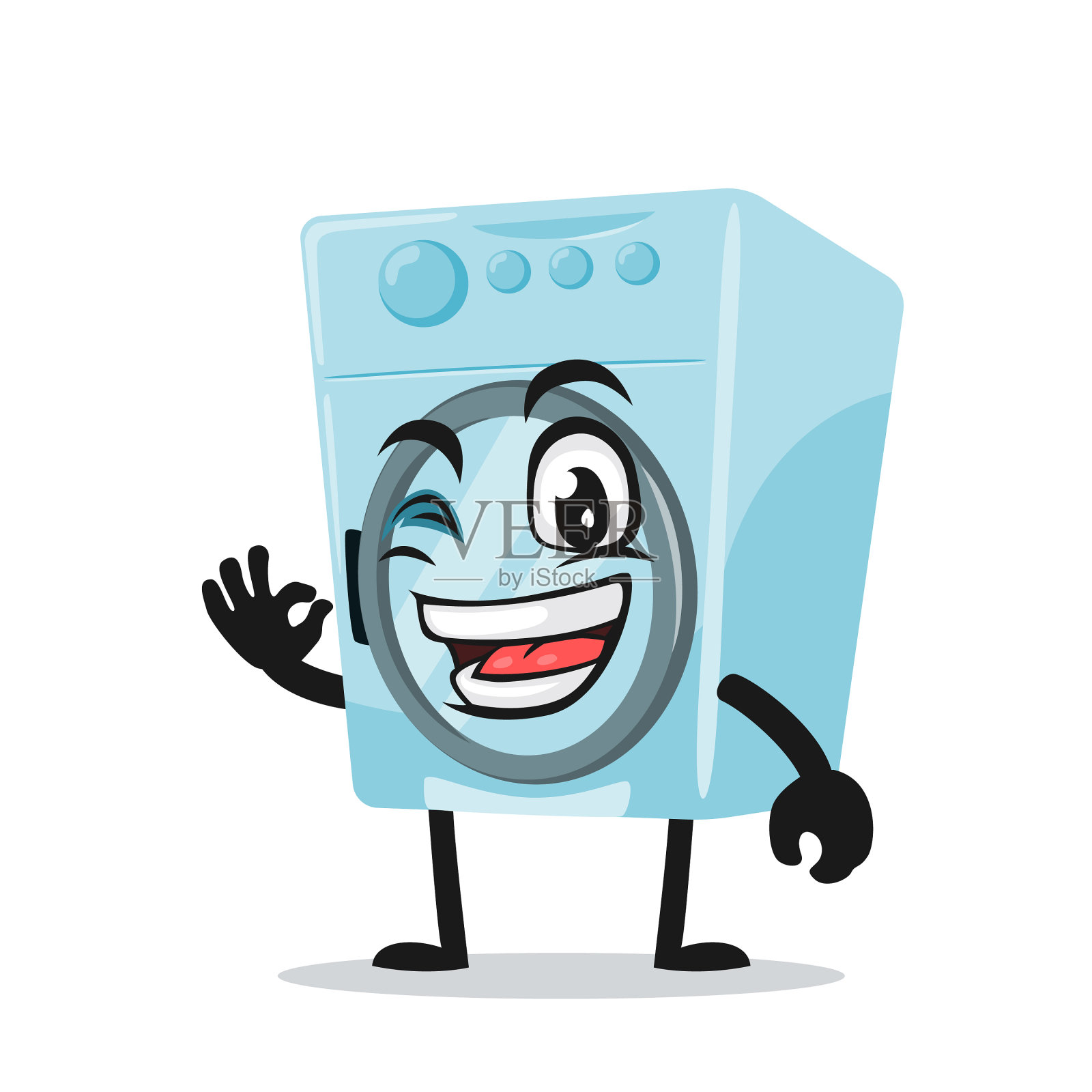 洗衣机的吉祥物或角色设计元素图片